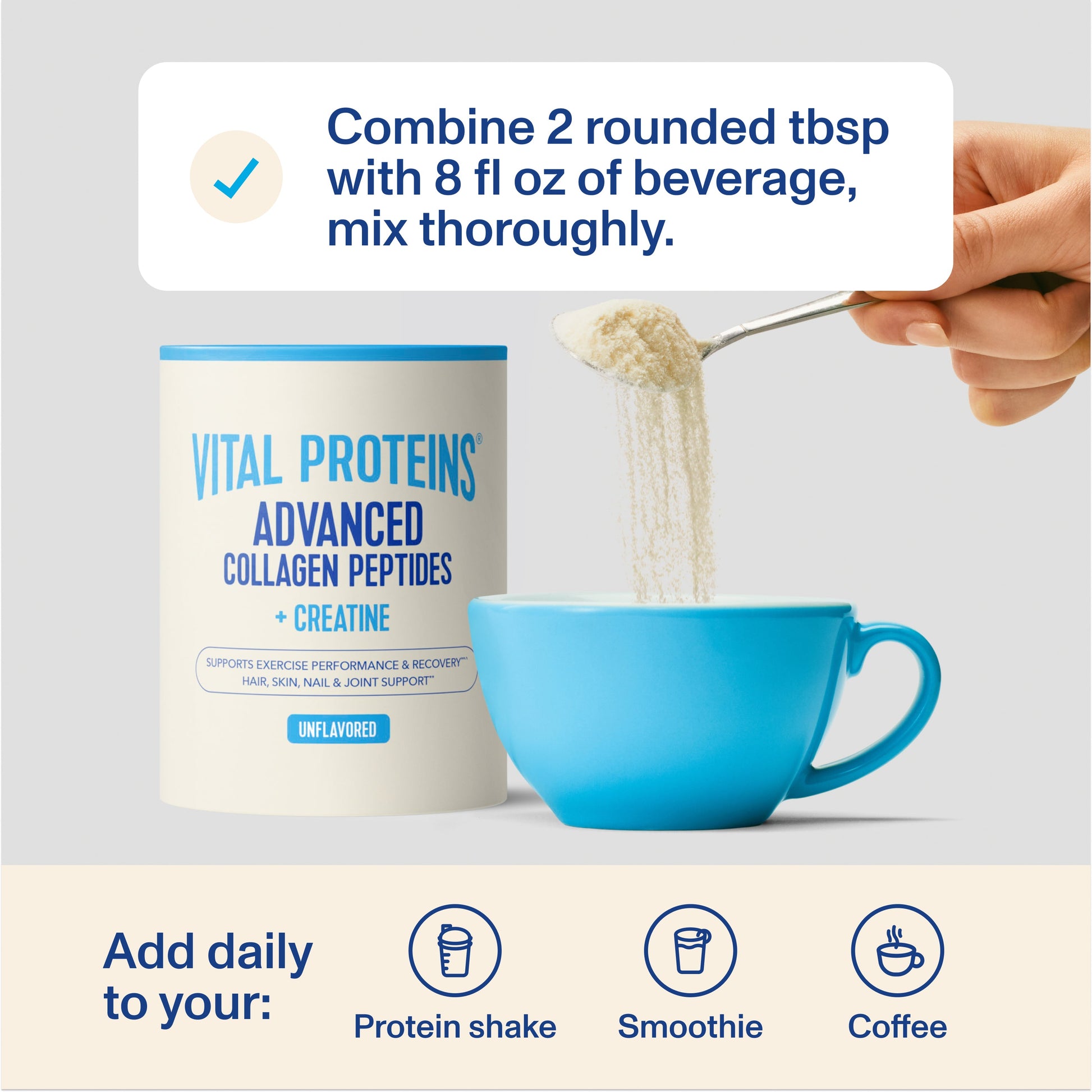 Péptidos de Colágeno Avanzados + Creatina - Sin Sabor - Vital Proteins