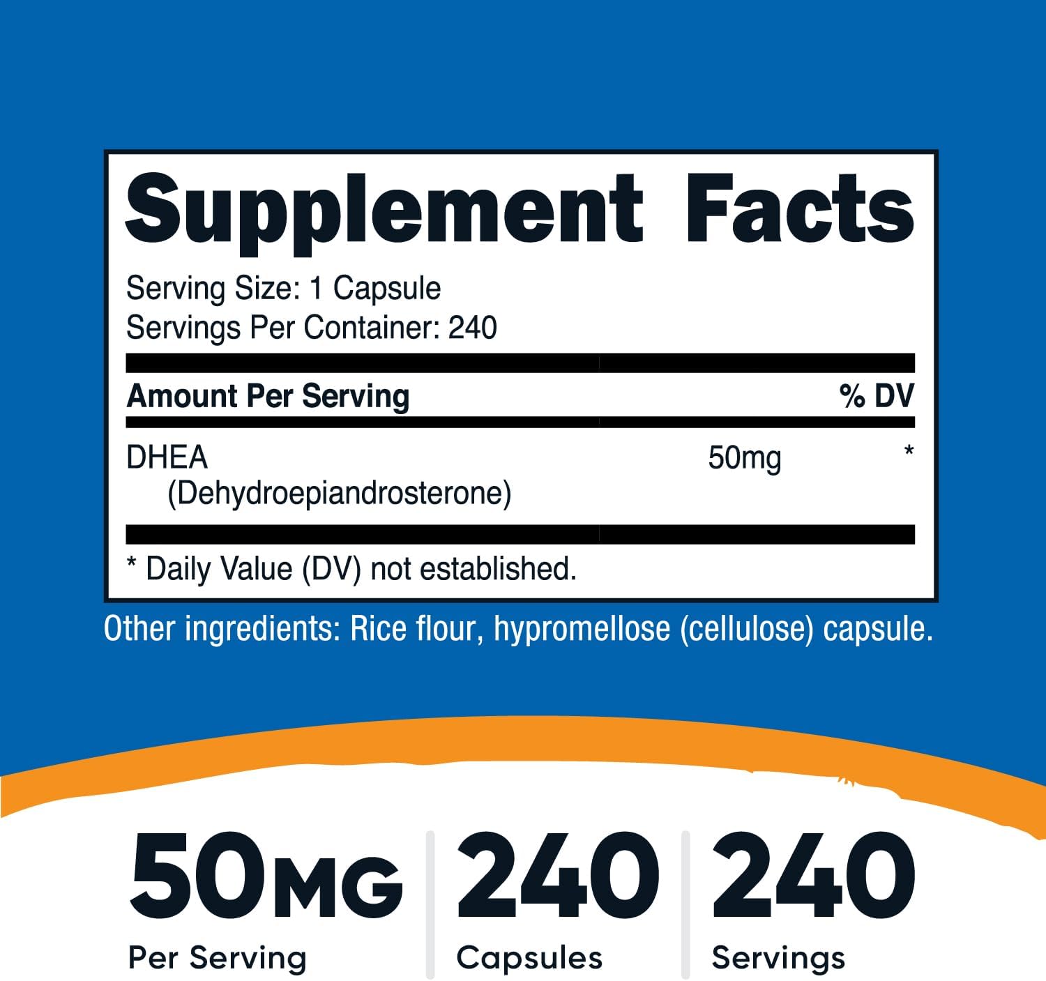 DHEA 50mg – Nutricost