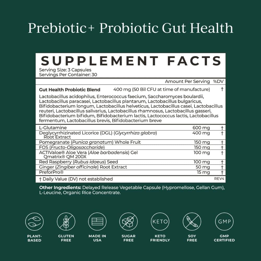 Probiótico + Prebiótico 50 Billion CFU Apoyo inmunológico, salud digestiva y equilibrio intestinal - CYMBIOTIKA