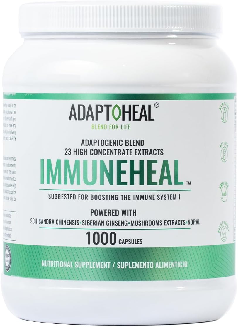 IMMUNEHEAL - con adaptógenos para fortalecer el sistema inmunológico + Schisandra, Chinensis, ginseng y extracto de hongo - ADAPTOHEAL