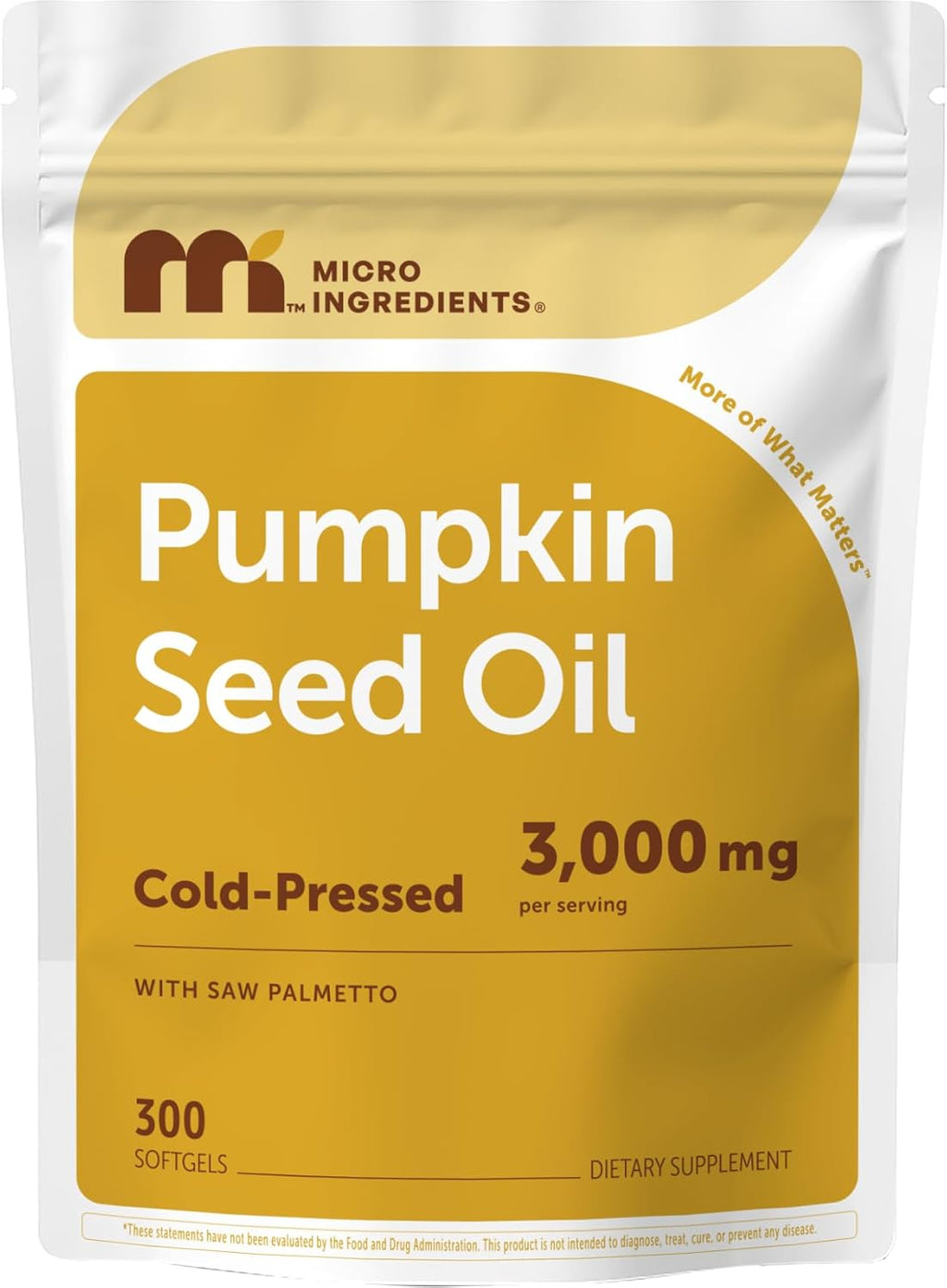 Aceite Virgen de Semilla de Calabaza con Saw Palmetto 3000 mg por porción - Microingredients