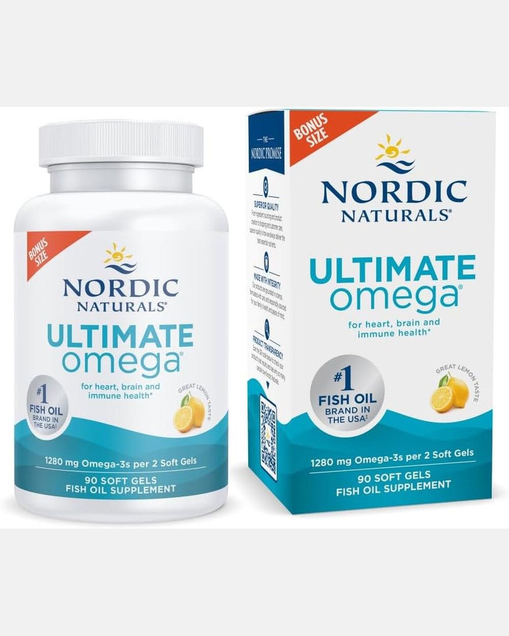 Ultimate Omega | 90 Softgels | Alta Potencia EPA + DHA | Sabor Limón - Nordic Naturals