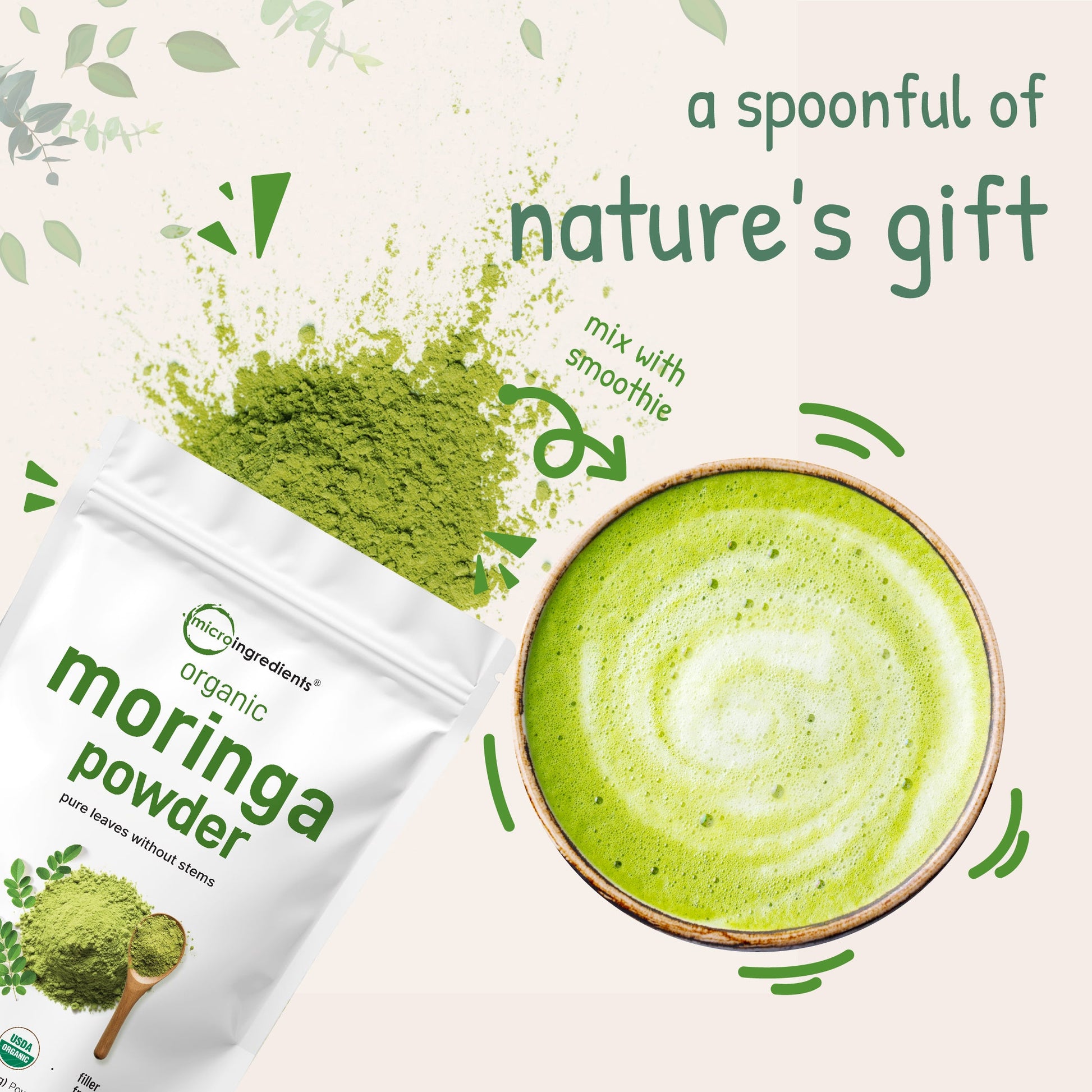 Polvo de Hoja de Moringa Orgánica - Micro Ingredients