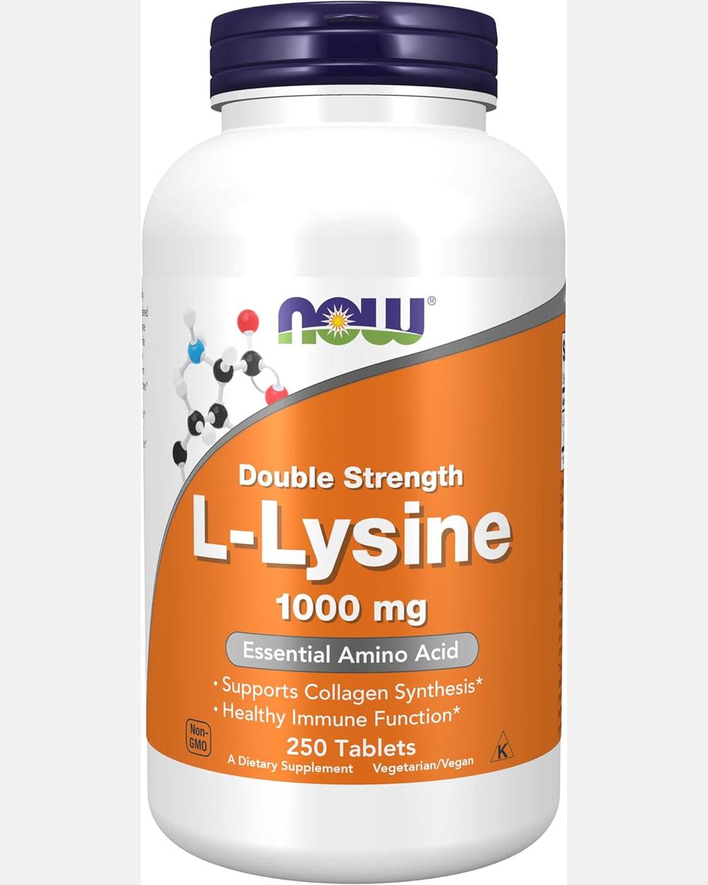 L-Lysine 1000 mg – 250 Tabletas - NOW Foods