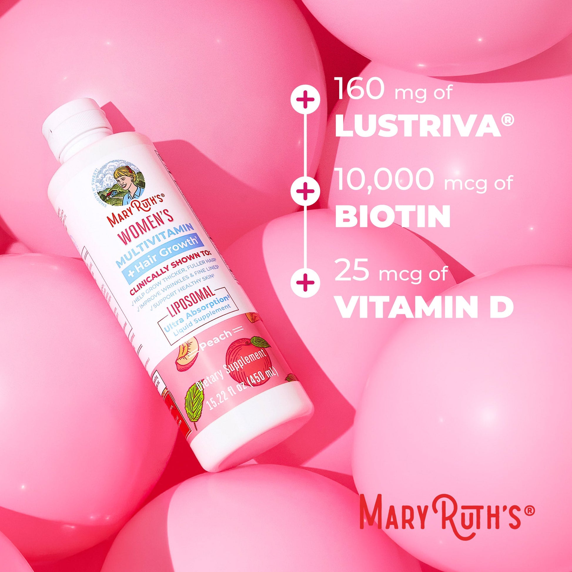 Multivitamínico + Crecimiento Capilar Liposomal para Mujer - MaryRuth Organics