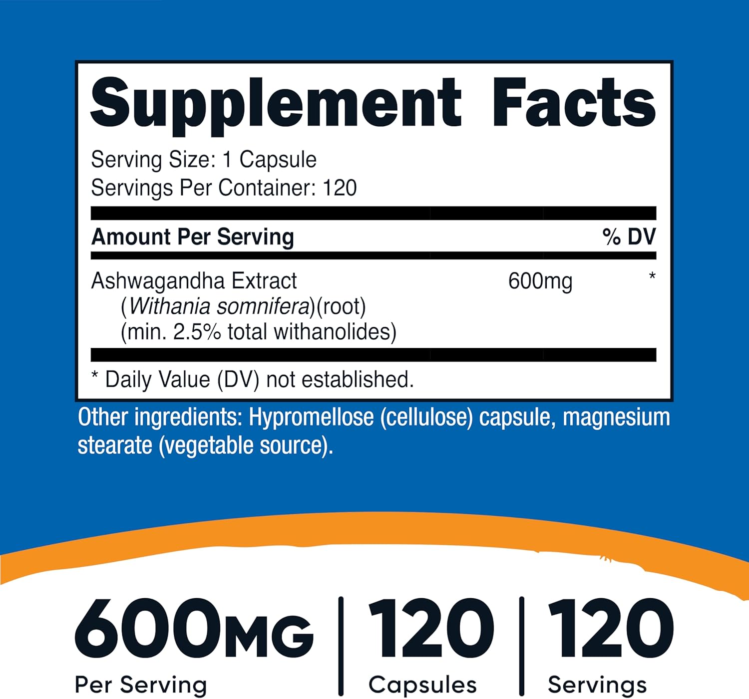 Ashwagandha 600mg - Nutricost