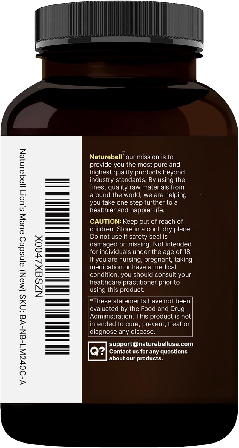 Melena de León 9000 mg por porción – 240 Cápsulas – NatureBell