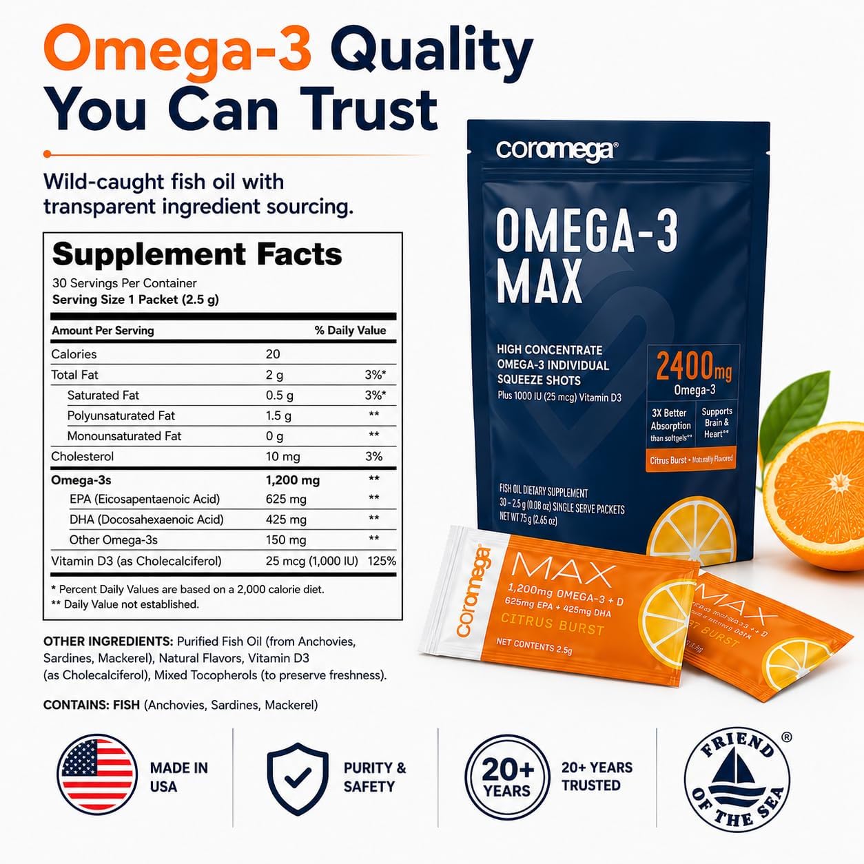 Omega 3 Squeeze Shots - Coromega