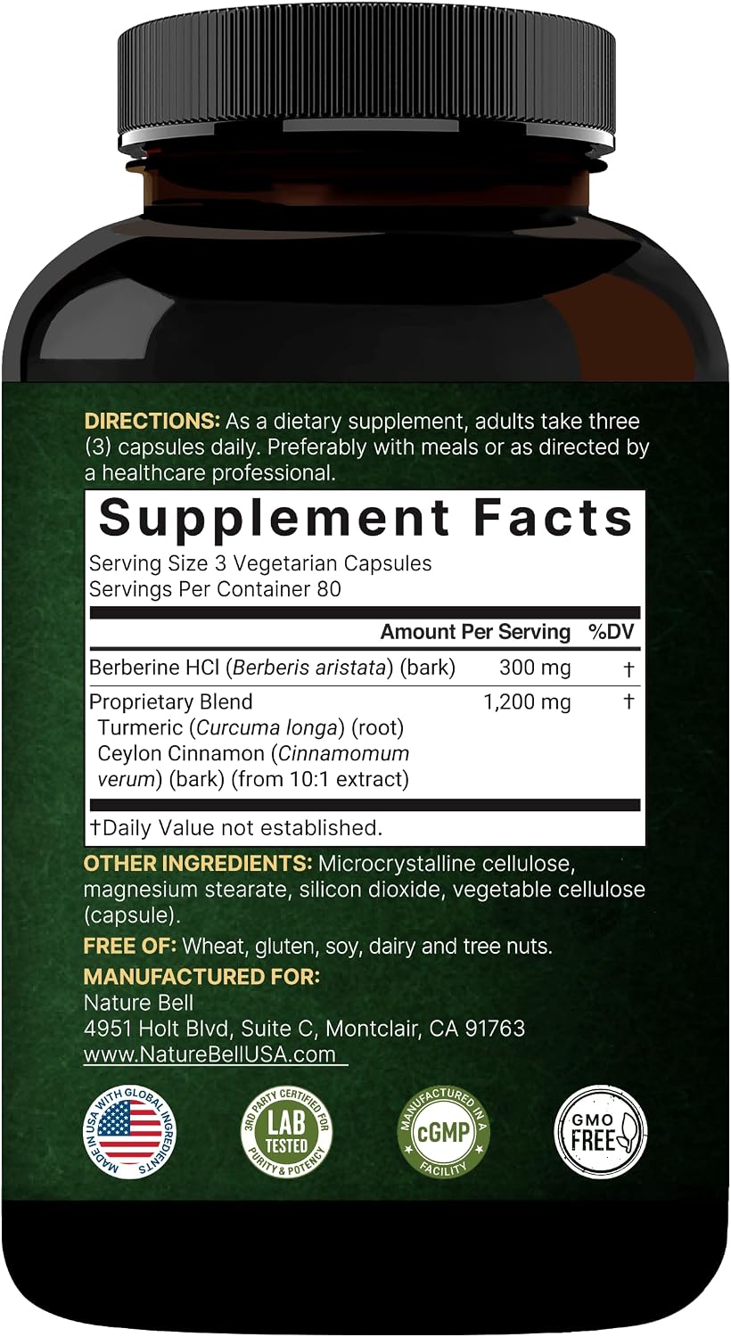 Berberina 1500 mg – 240 Cápsulas Vegetales – NatureBell