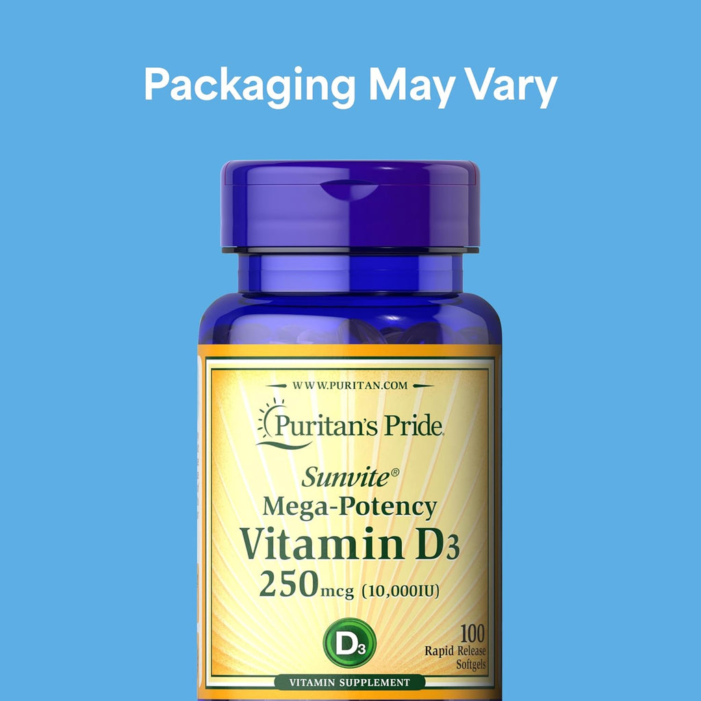 Vitamina D3 Premium Sunvite™ Mega-Potency 10,000 UI - Puritan's Pride