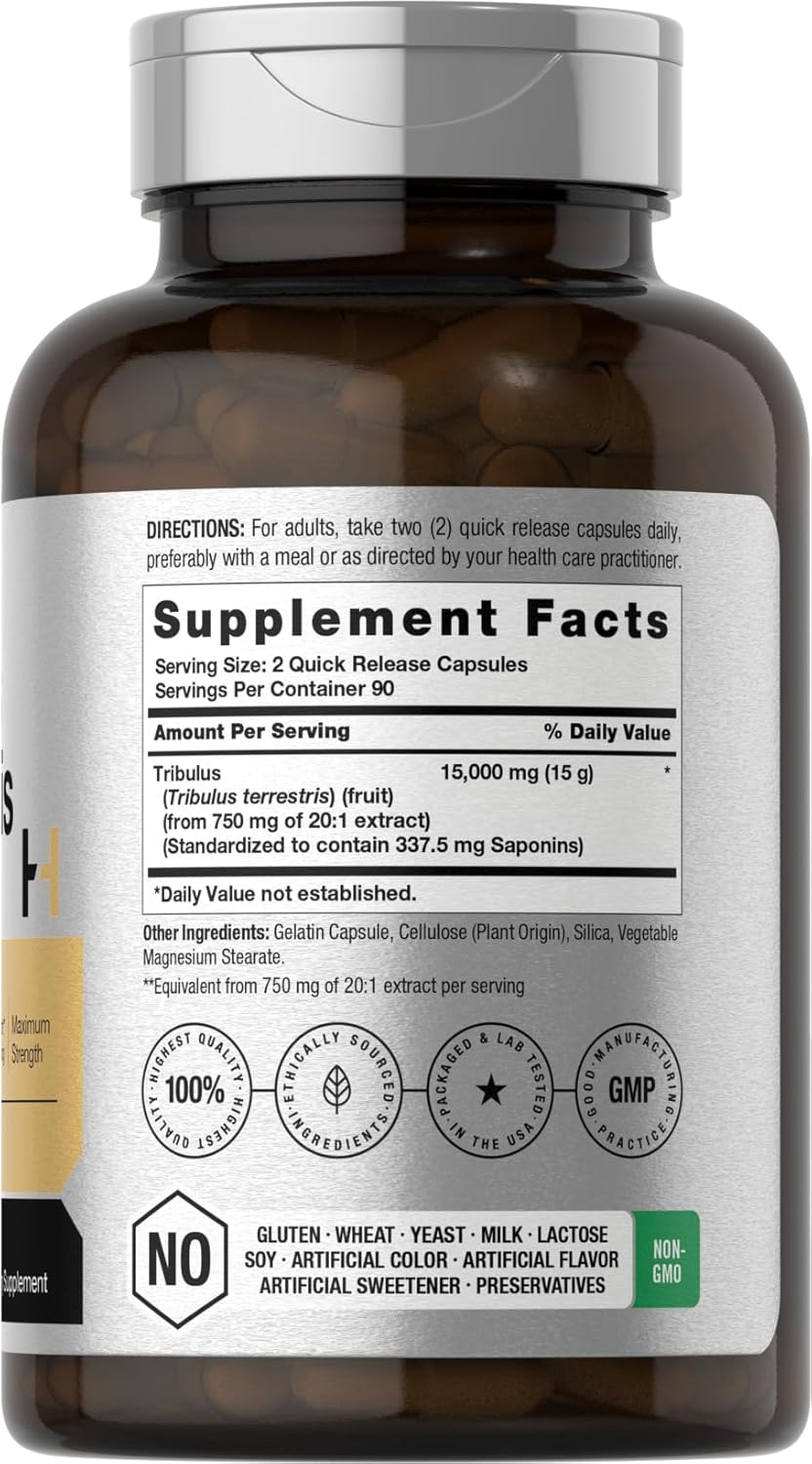 Tribulus Terrestris 15.000 mg 180 capsulas - Horbäach