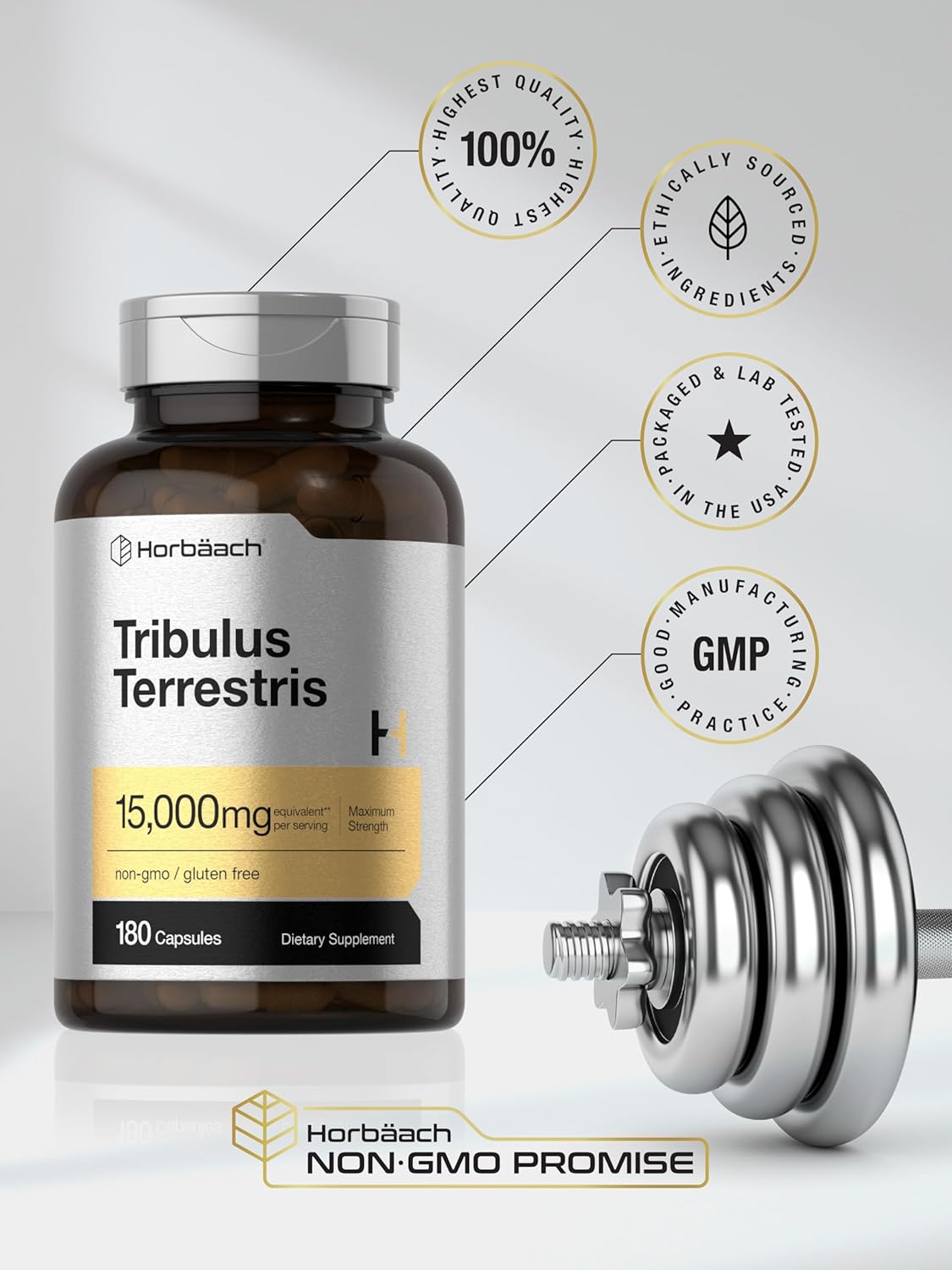 Tribulus Terrestris 15.000 mg 180 capsulas - Horbäach