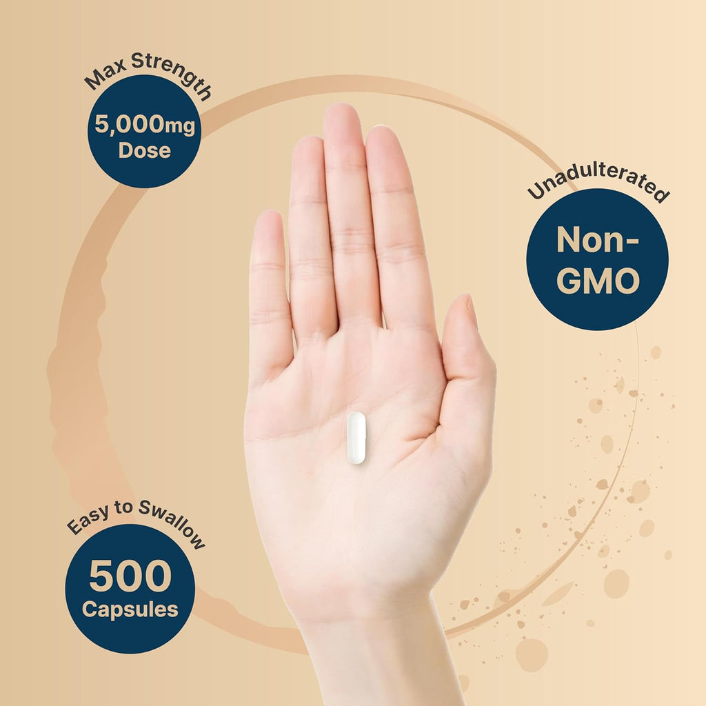 Creatina Monohidratada 5.000 mg por porción – 500 Cápsulas – NatureBell