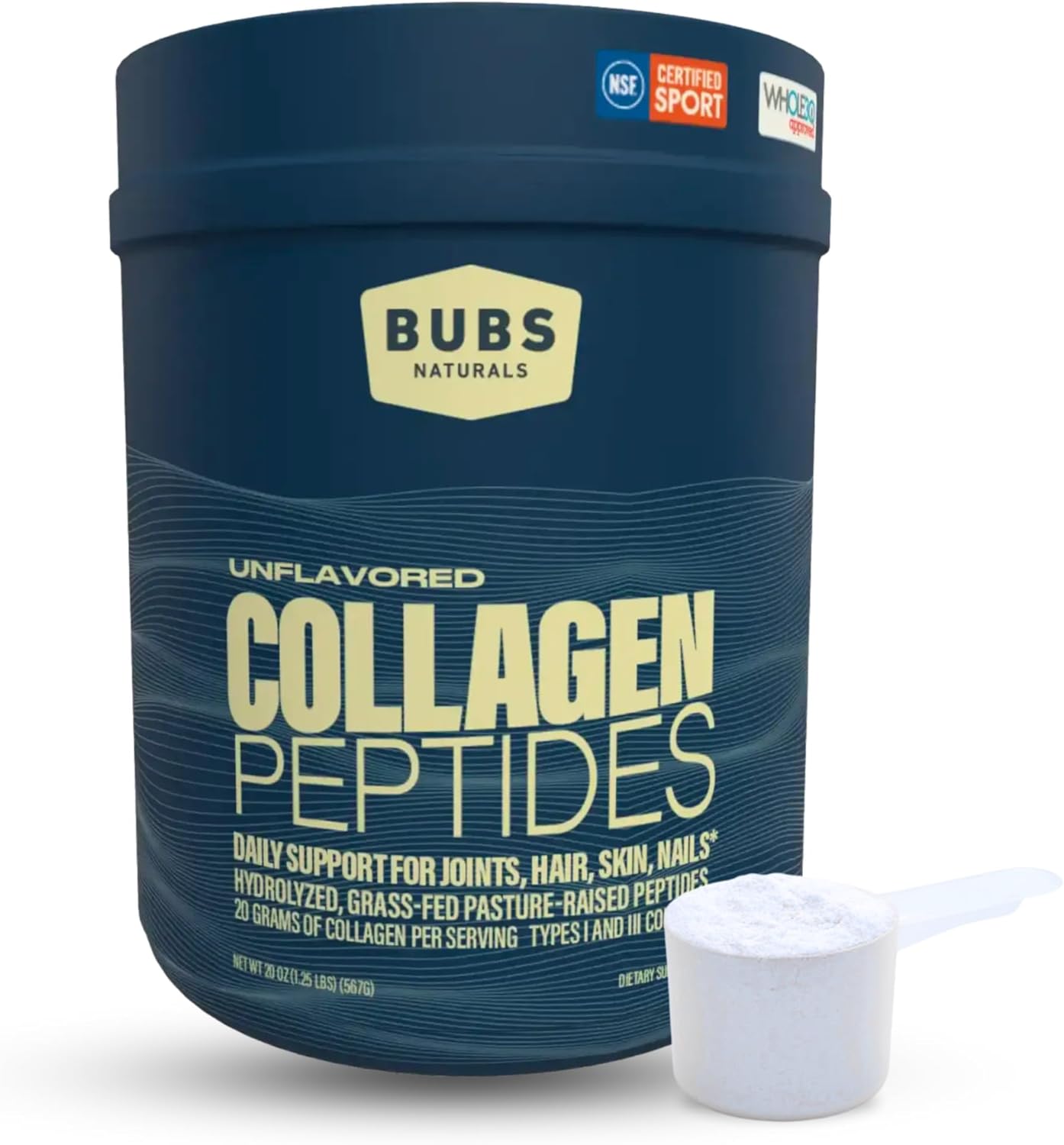 Péptidos de colágeno en polvo grass fed - BUBS Naturals