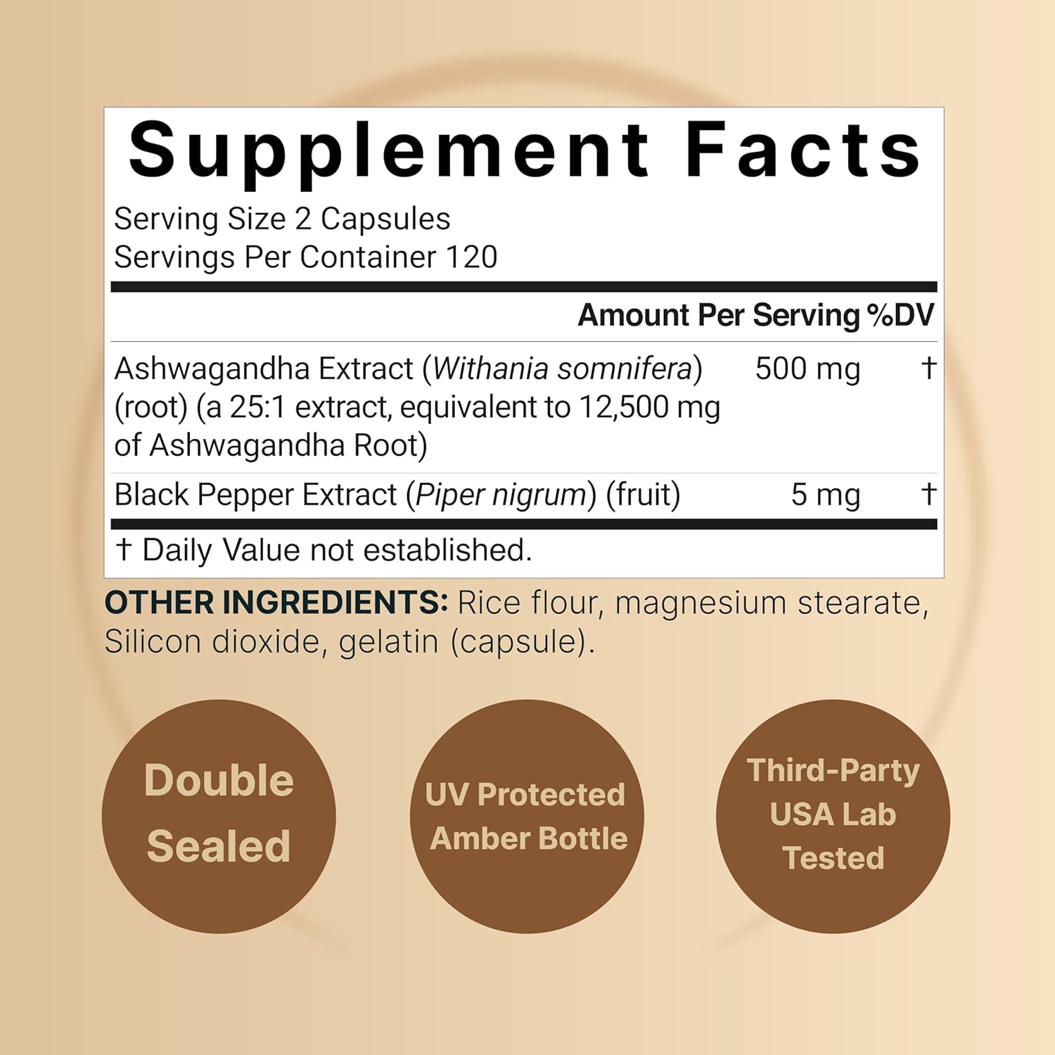 Ashwagandha 12.500 mg Equivalente con Pimienta Negra – 240 Cápsulas – NatureBell
