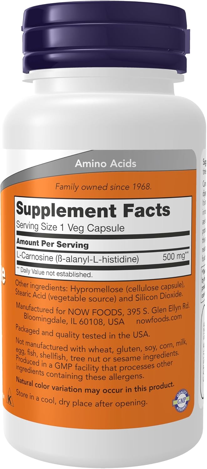 L Carnosina 500mg - NOW Foods ⚡