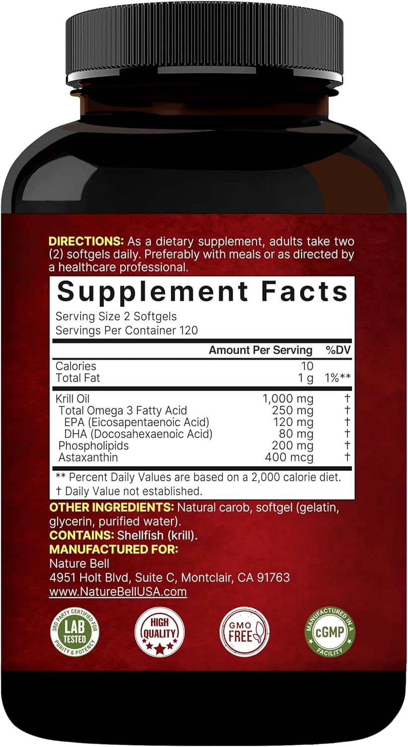 Aceite de Krill Antártico 1000 mg por porción - Naturebell