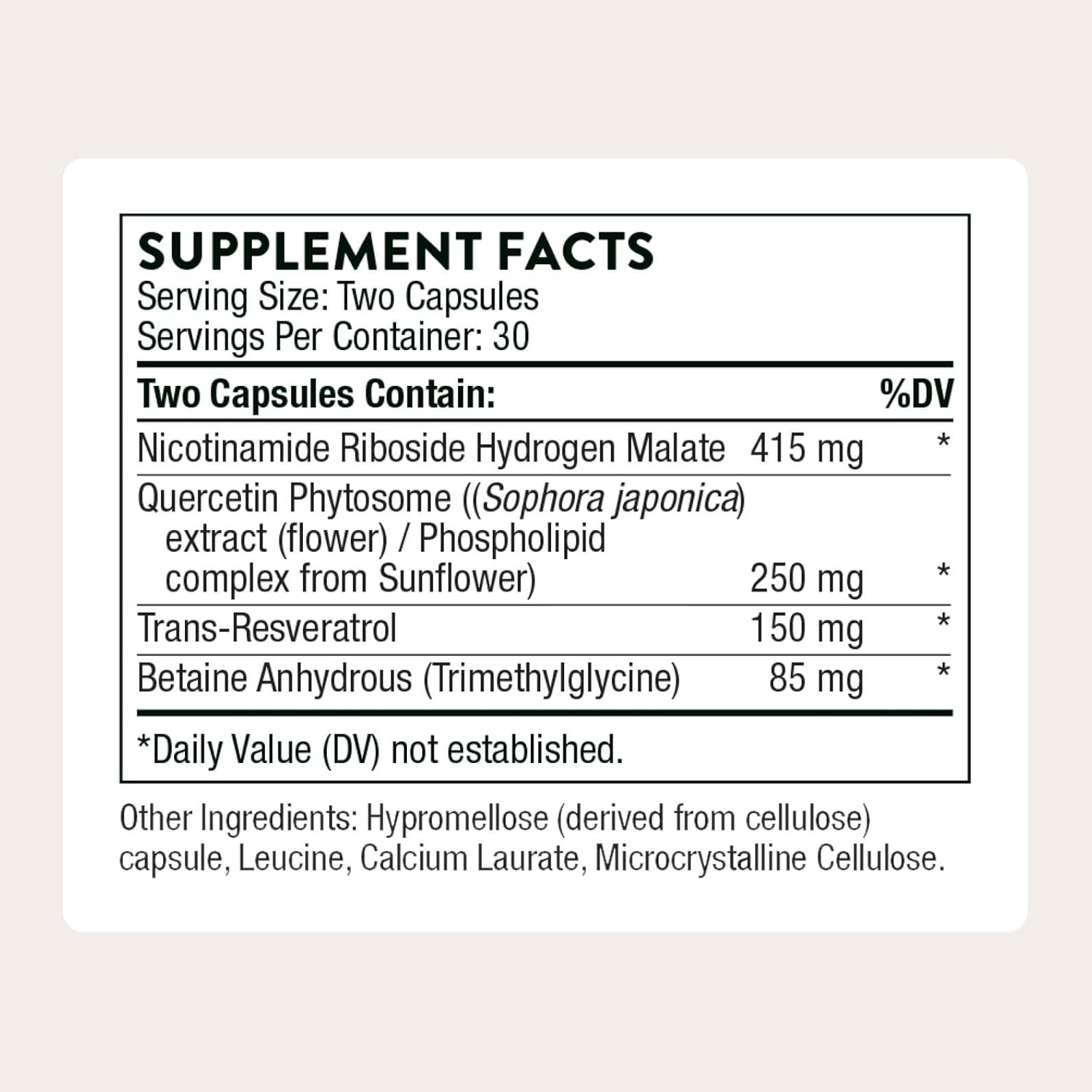 Resveracel con NR, Quercetina y Resveratrol – Thorne