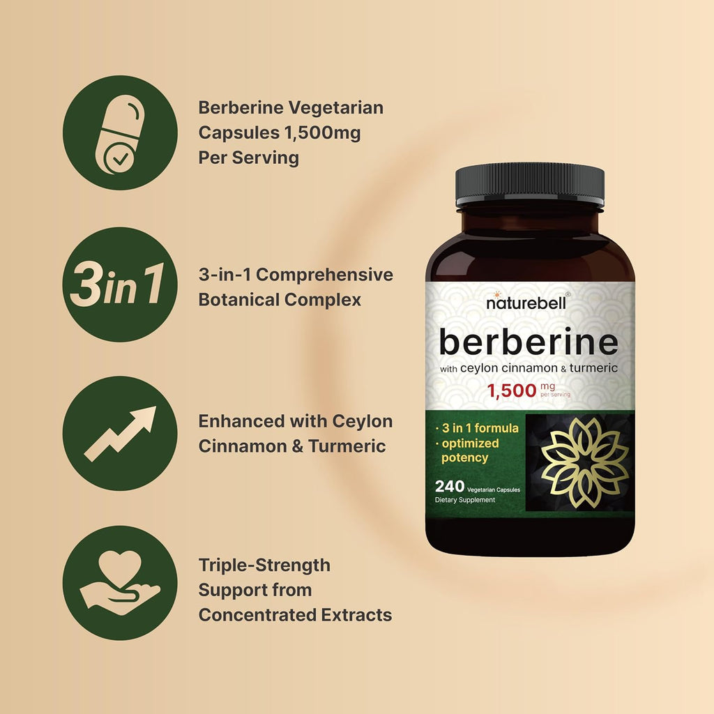 Berberina 1500 mg – 240 Cápsulas Vegetales – NatureBell