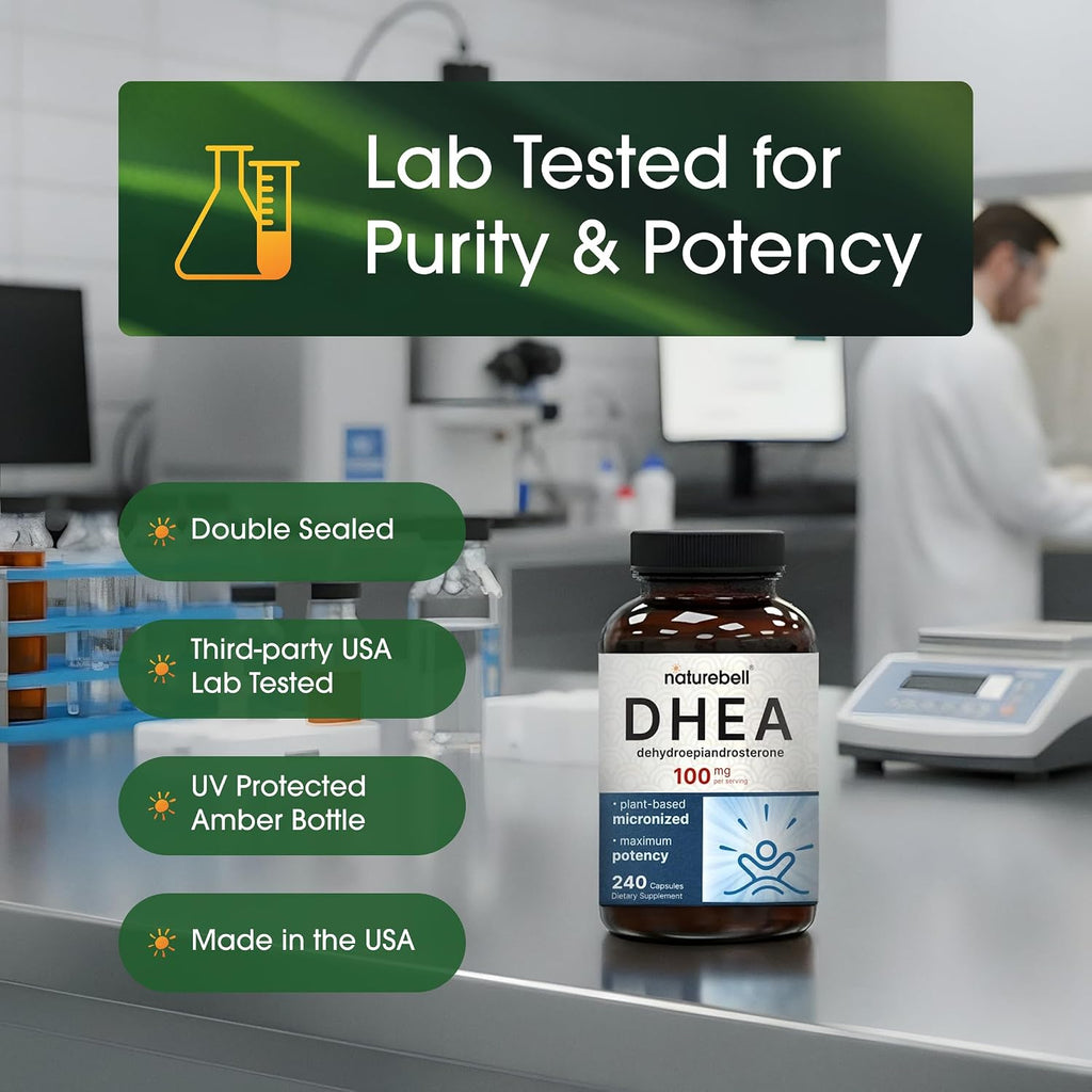 DHEA 100mg Alta Potencia, 240 Cápsulas - NatureBell