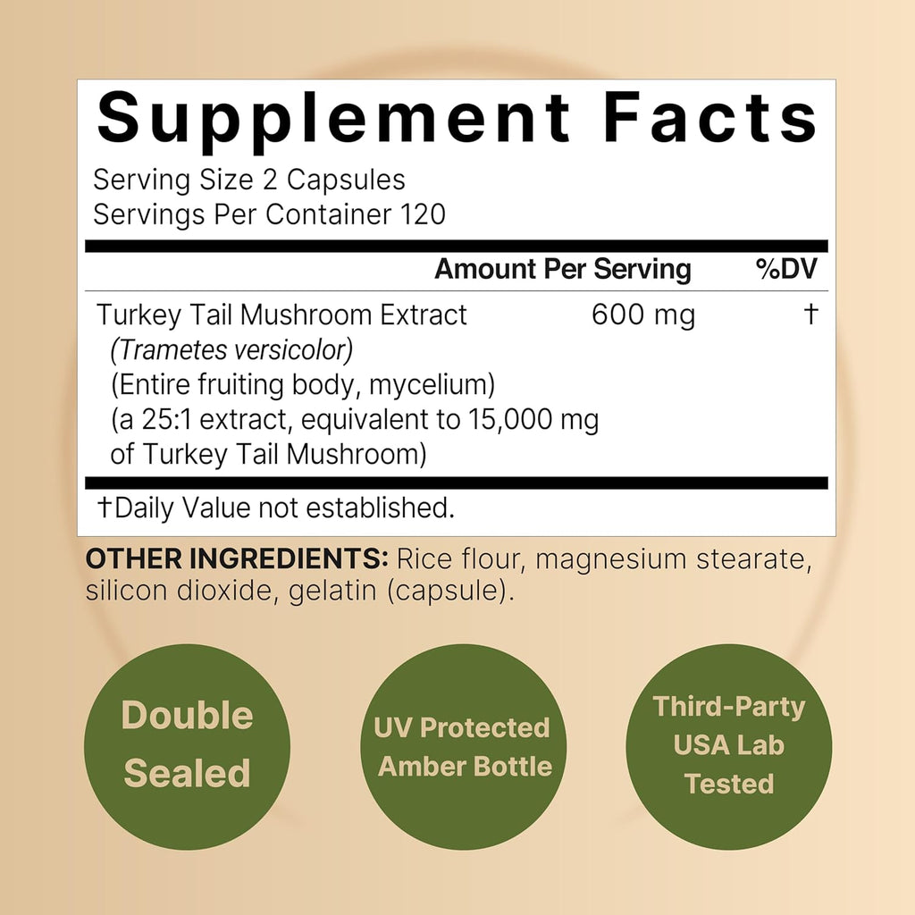 Hongos Turkey Tail 15000mg por Porción - NatureBell