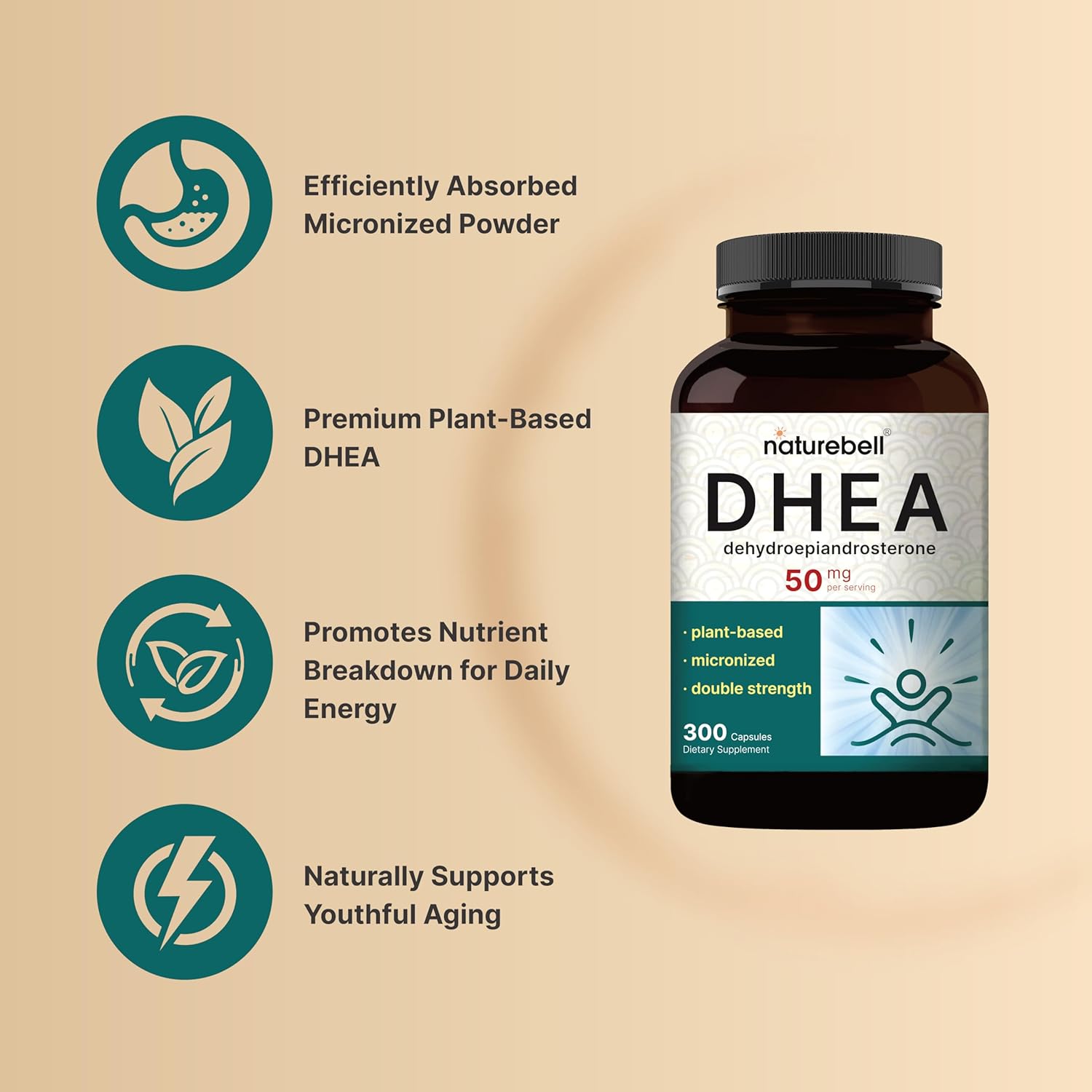 DHEA - 300 Cápsulas - NatureBell