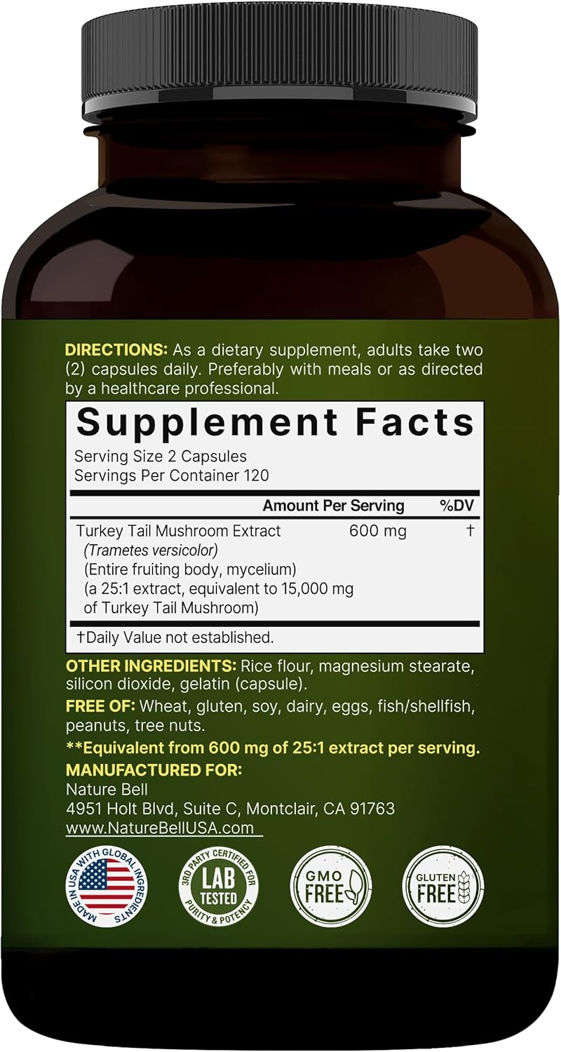 Hongos Turkey Tail 15000mg por Porción - NatureBell