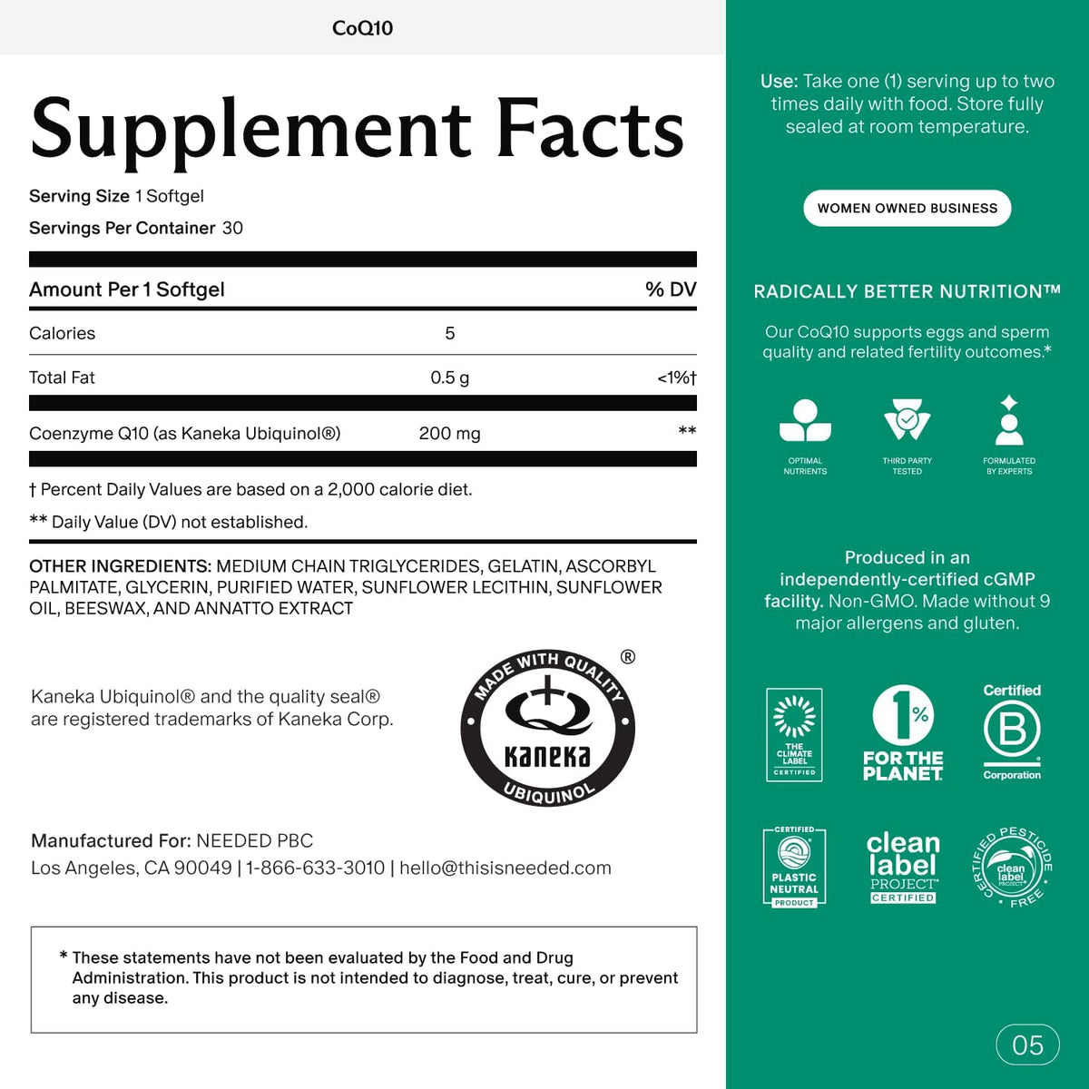 CoQ10 30 softgels - Needed