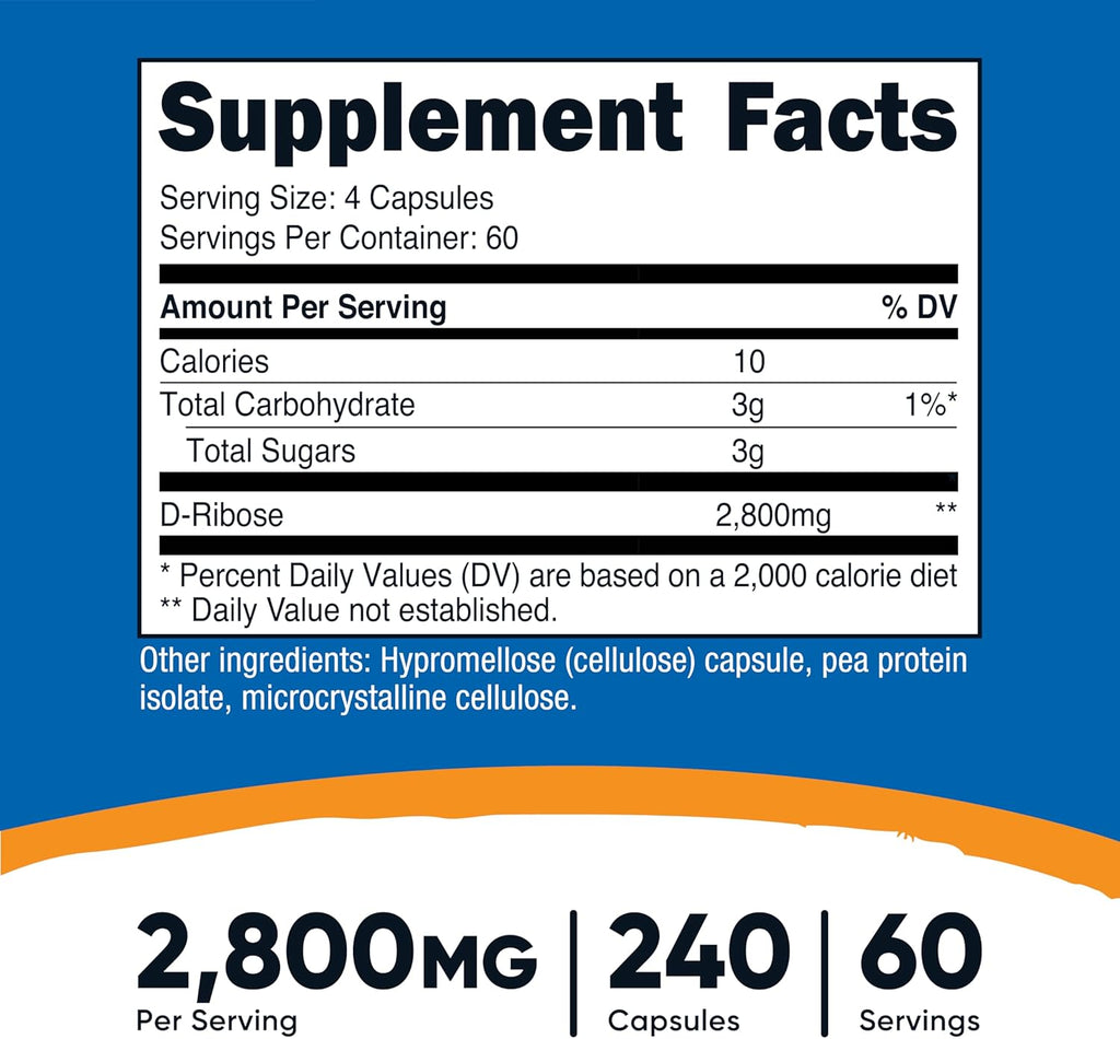 D Ribosa en capsulas - Nutricost
