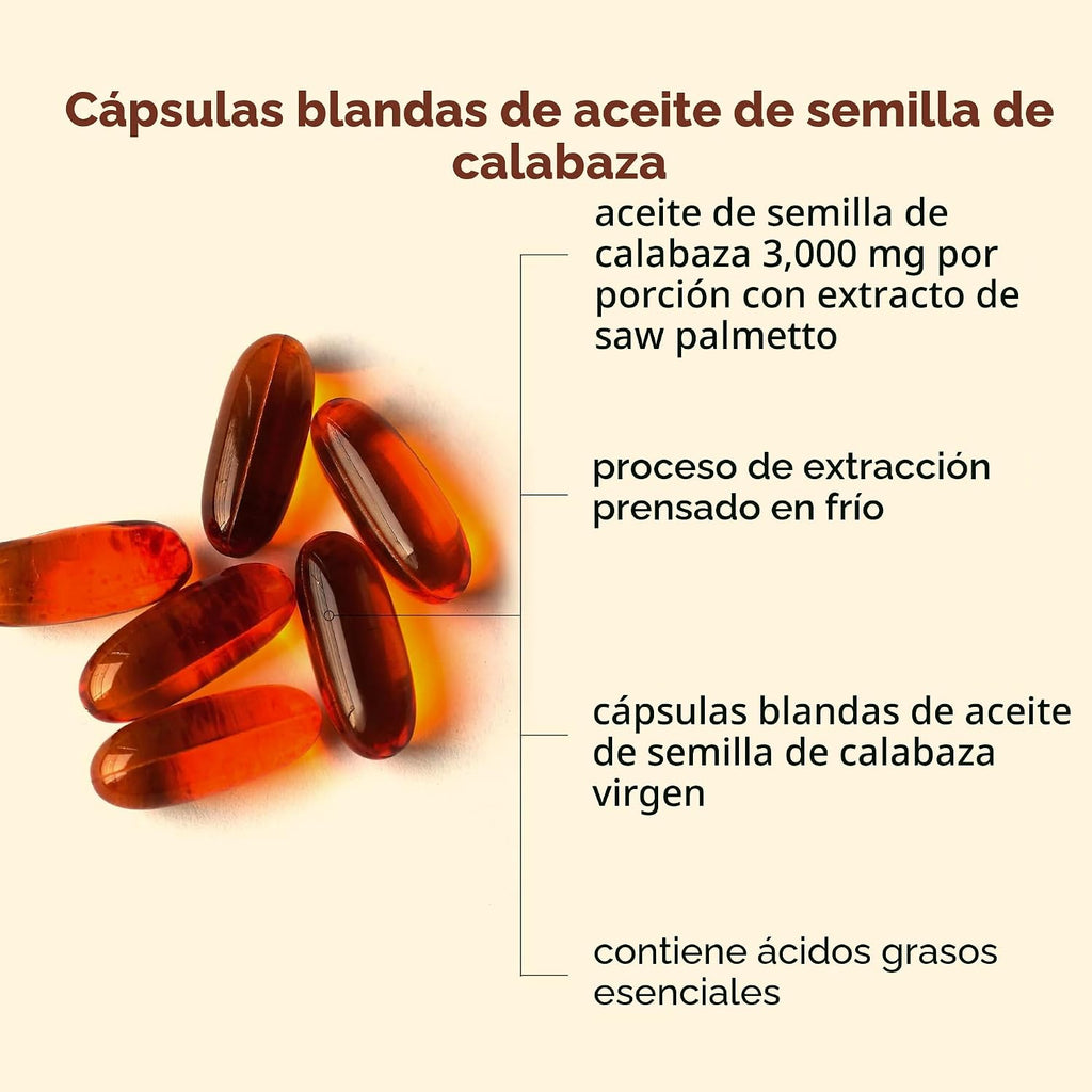 Aceite Virgen de Semilla de Calabaza con Saw Palmetto 3000 mg por porción - Microingredients