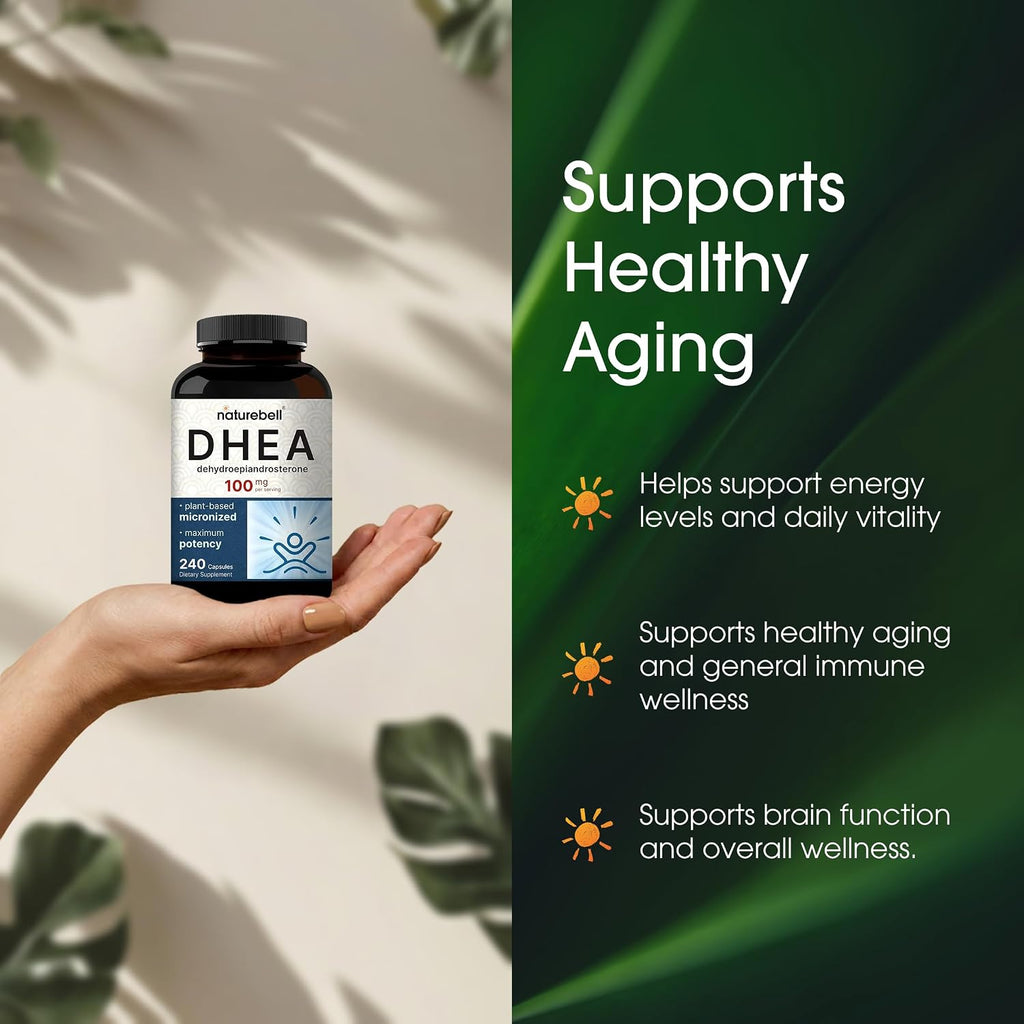 DHEA 100mg Alta Potencia, 240 Cápsulas - NatureBell