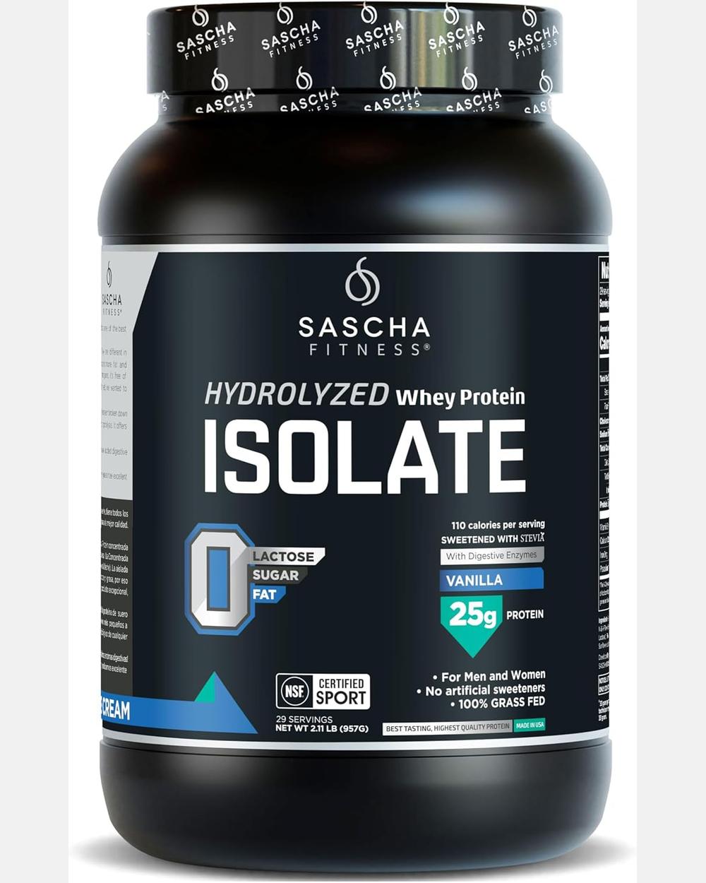Hydrolyzed Whey Protein Isolate Vainilla, 2 lb - Sascha Fitness