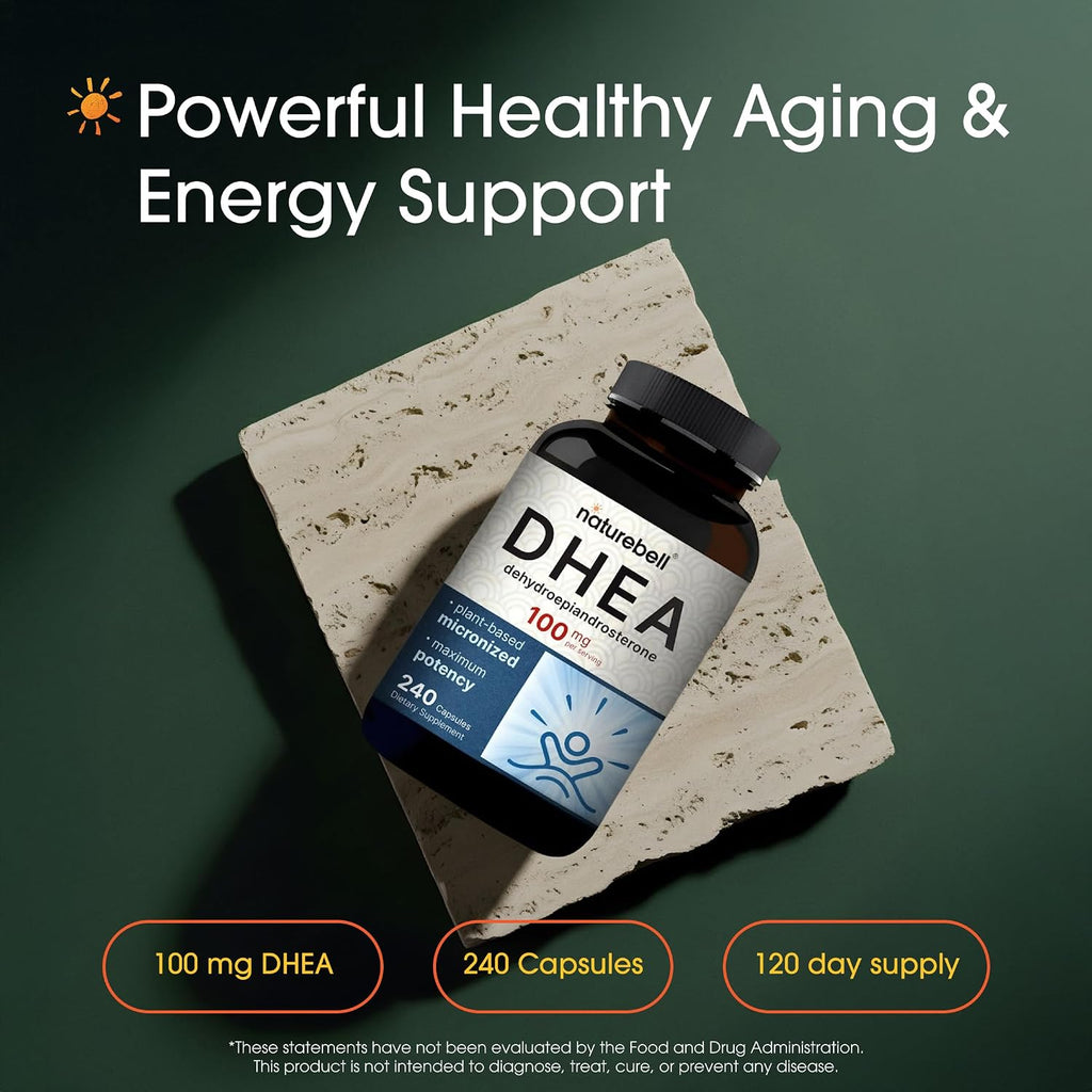 DHEA 100mg Alta Potencia, 240 Cápsulas - NatureBell