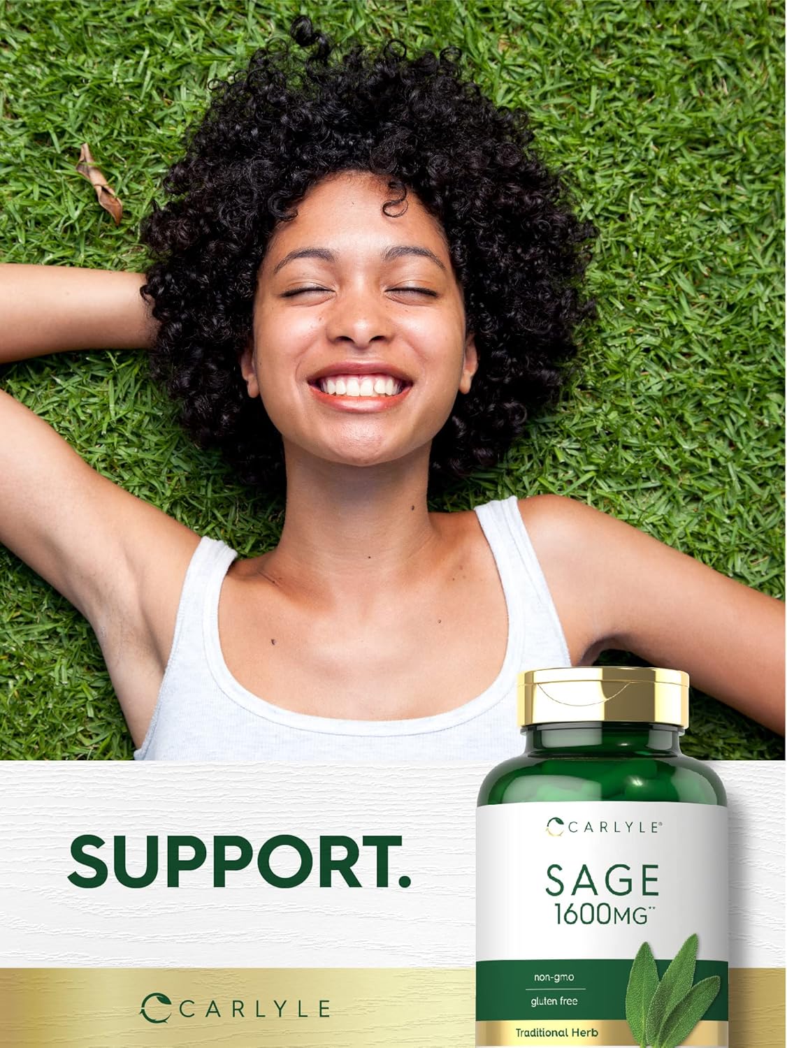 Suplemento de salvia 1600mg 180 cápsulas - Carlyle