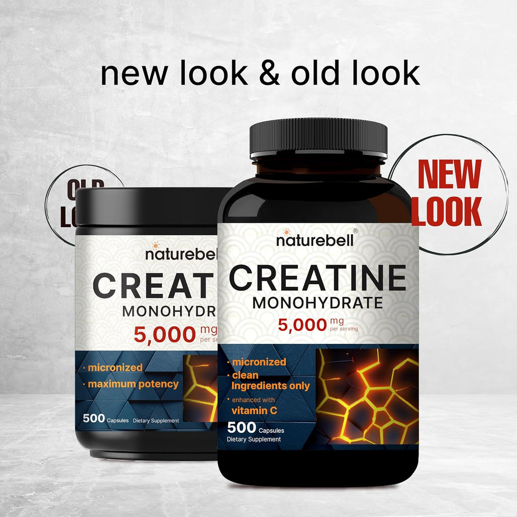 Creatina Monohidratada 5.000 mg por porción – 500 Cápsulas – NatureBell