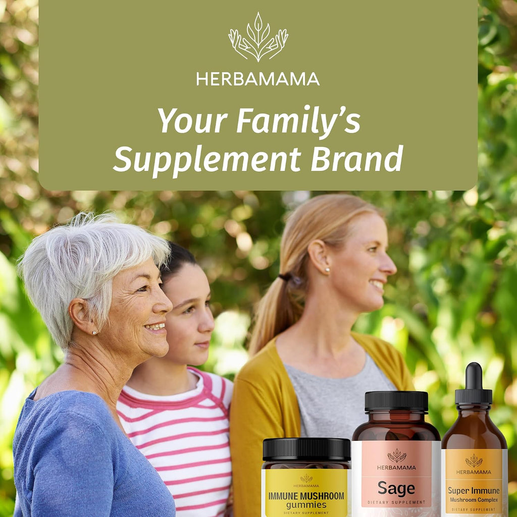 Cápsulas de salvia 1000 mg de apoyo natural digestivo e inmunológico - Antioxidante vegano - HERBAMAMA