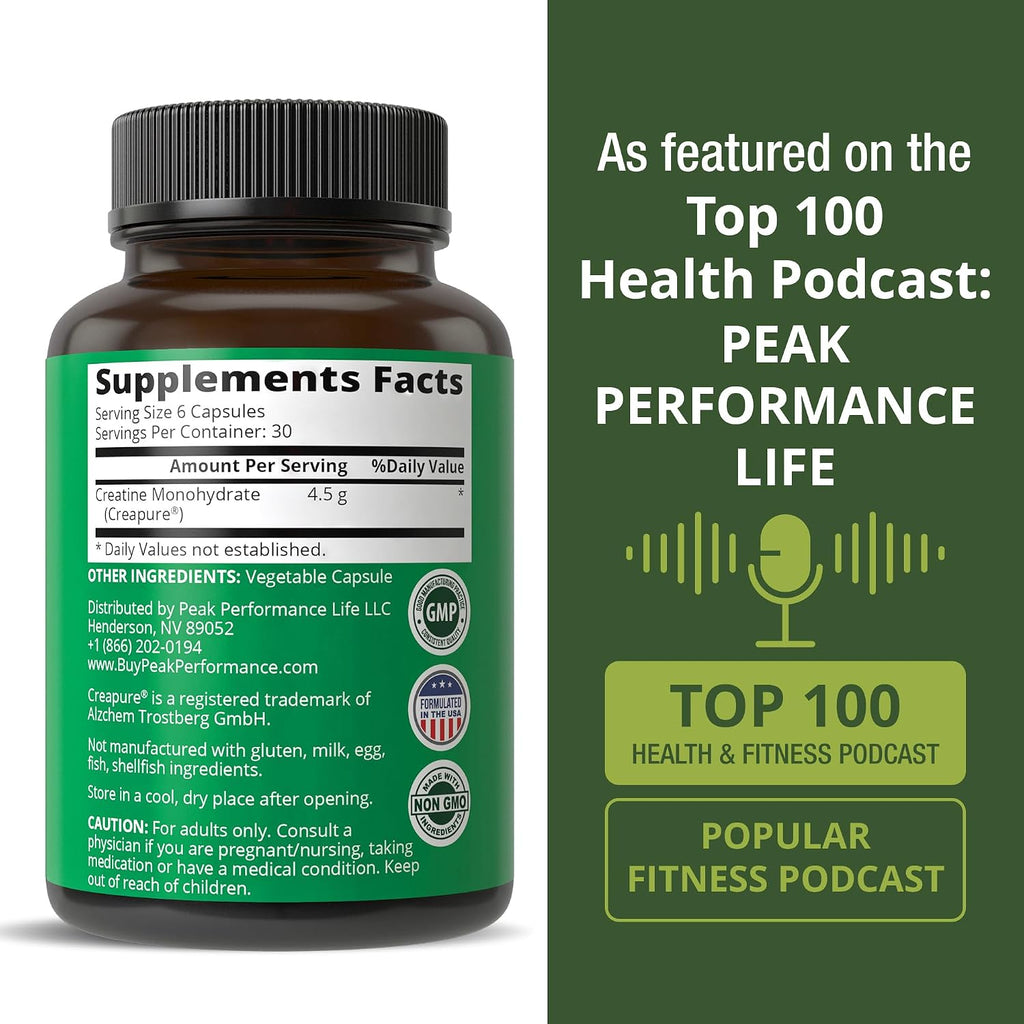 Creatina Creapure en capsulas - Peak Performance
