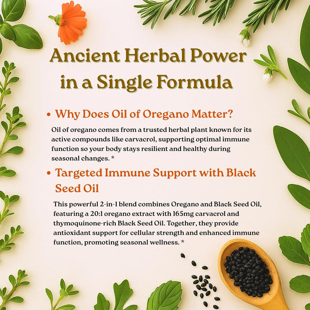 Aceite de Orégano + Aceite de Semilla Negra 6000 mg Softgels – Microingredients