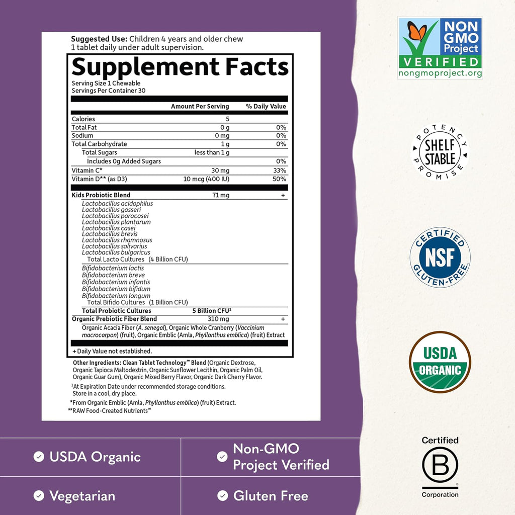 Dr. Formulated Probiotics Organic Kids+ - Garden of Life
