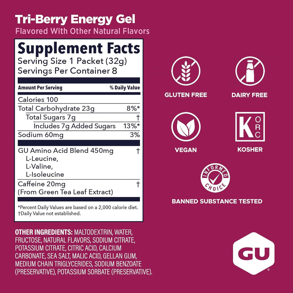 Energy Gel con Cafeina - GU Energy (8 sobres)
