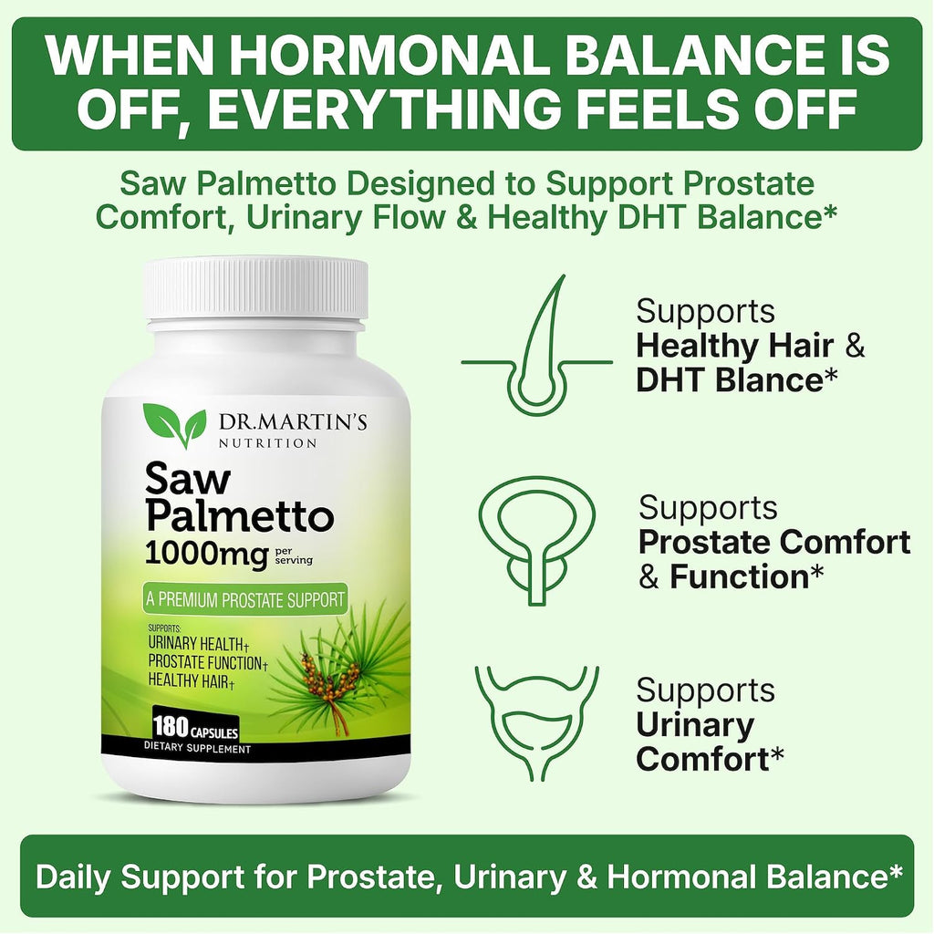 Saw Palmetto 1000 mg - Dr Martins Nutrition ⚡