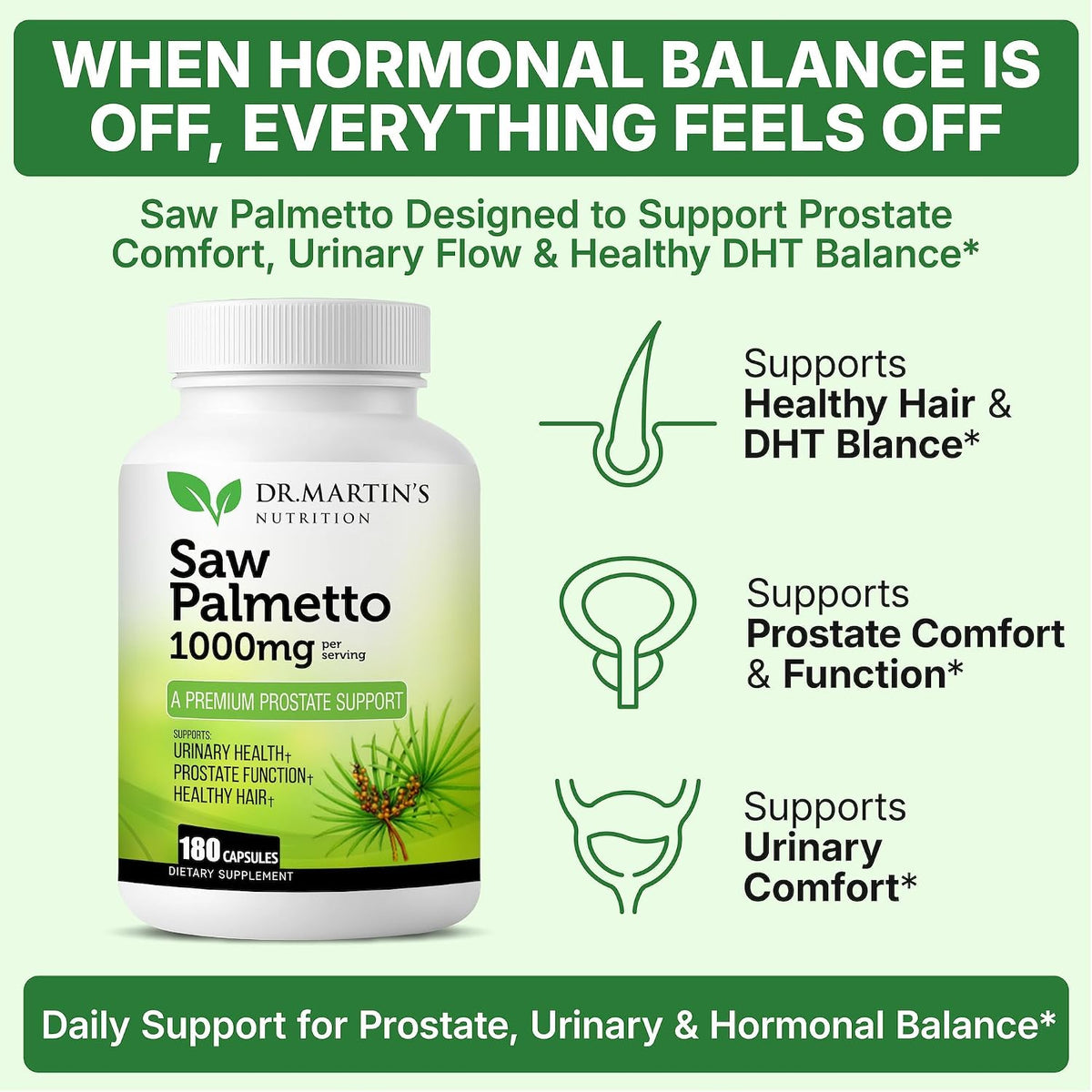 Saw Palmetto 1000 mg - Dr Martins Nutrition ⚡