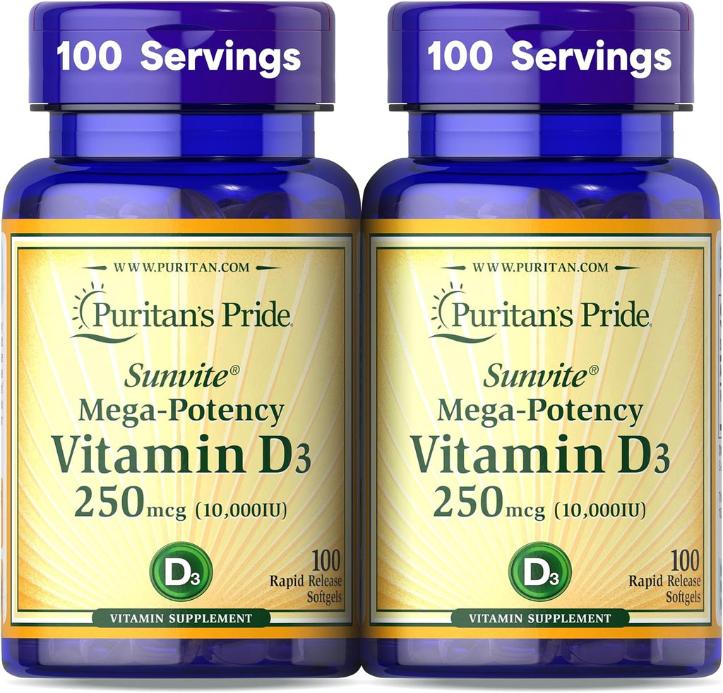 Vitamina D3 Premium Sunvite™ Mega-Potency 10,000 UI - Puritan's Pride