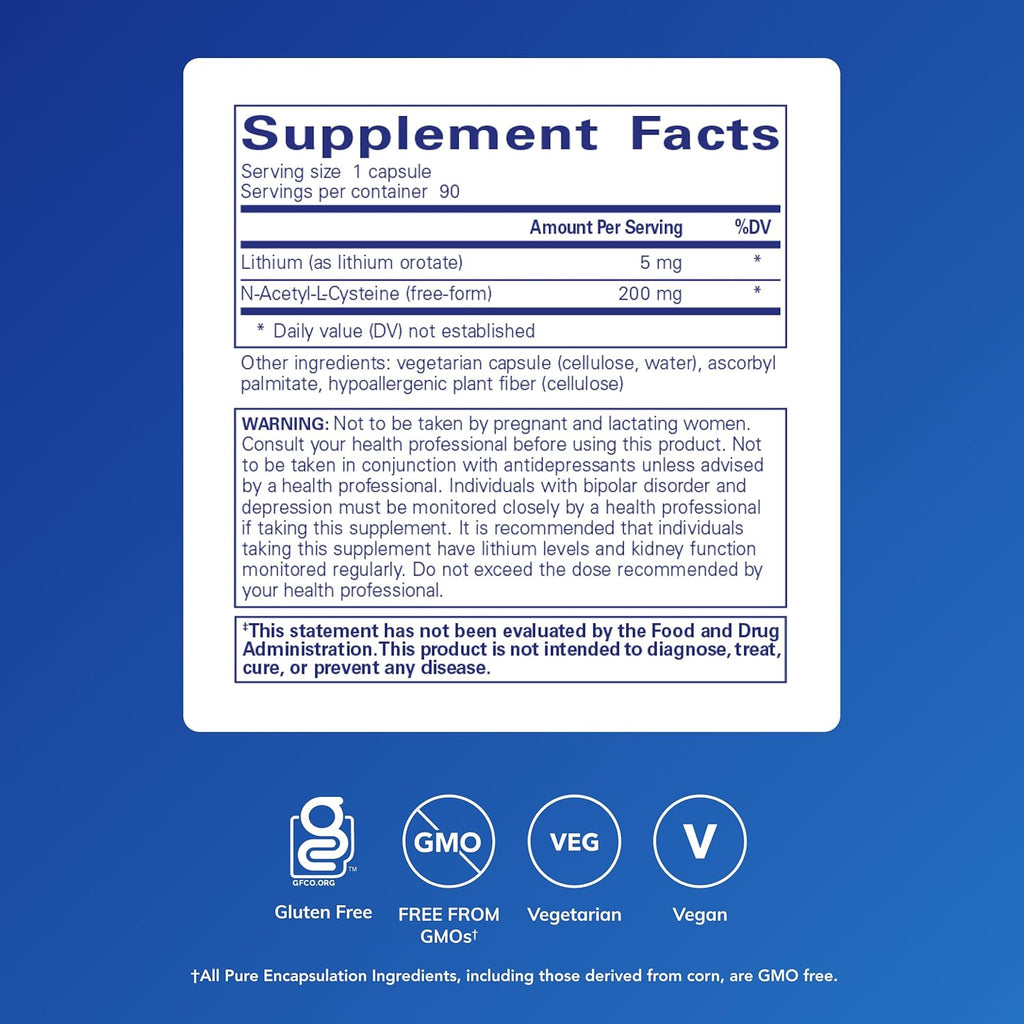 Orotato de Litio 5mg - Pure Encapsulations