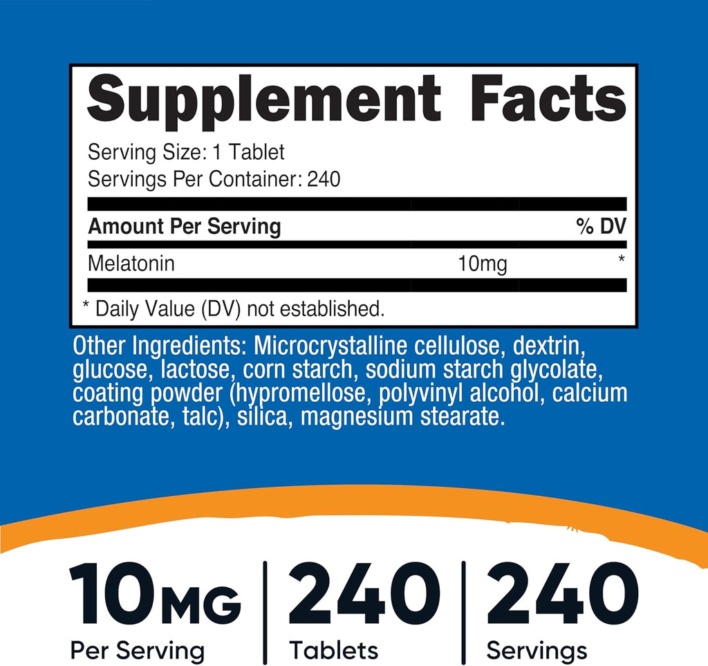 Melatonina 10 mg - Nutricost ⚡