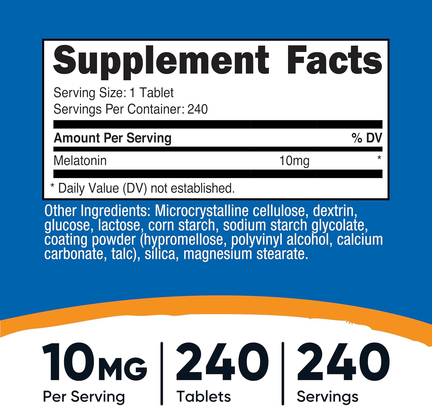 Melatonina 10 mg - Nutricost ⚡