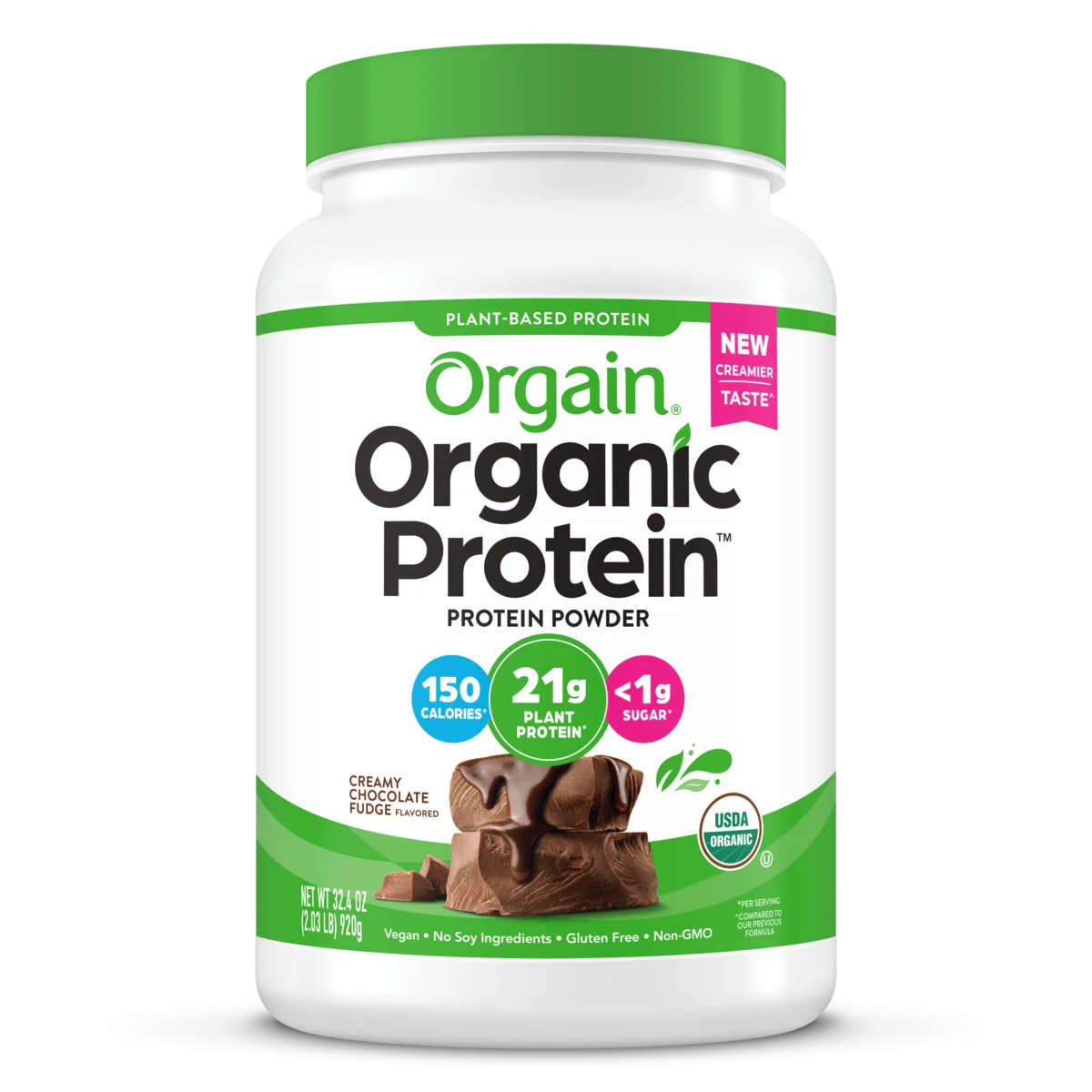 Proteína Vegetal Orgánica en Polvo Chocolate Fudge Cremoso - Orgain