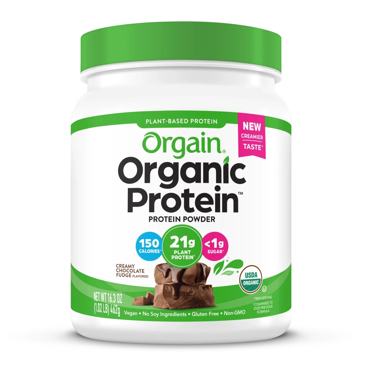 Proteína Vegetal Orgánica en Polvo Chocolate Fudge Cremoso - Orgain