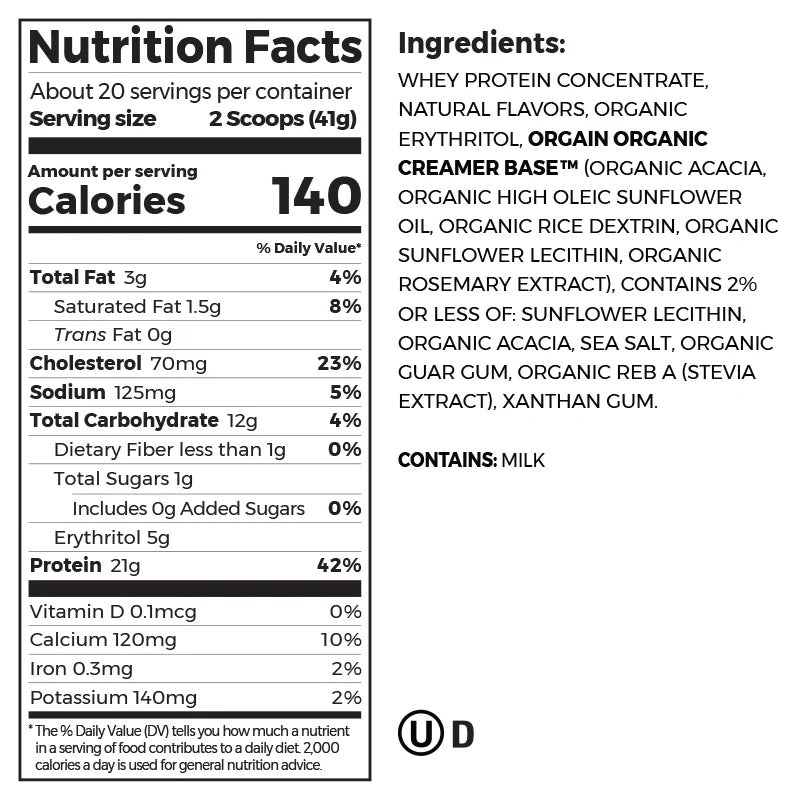 Proteína de Suero de Pastura en Polvo Vainilla - Orgain