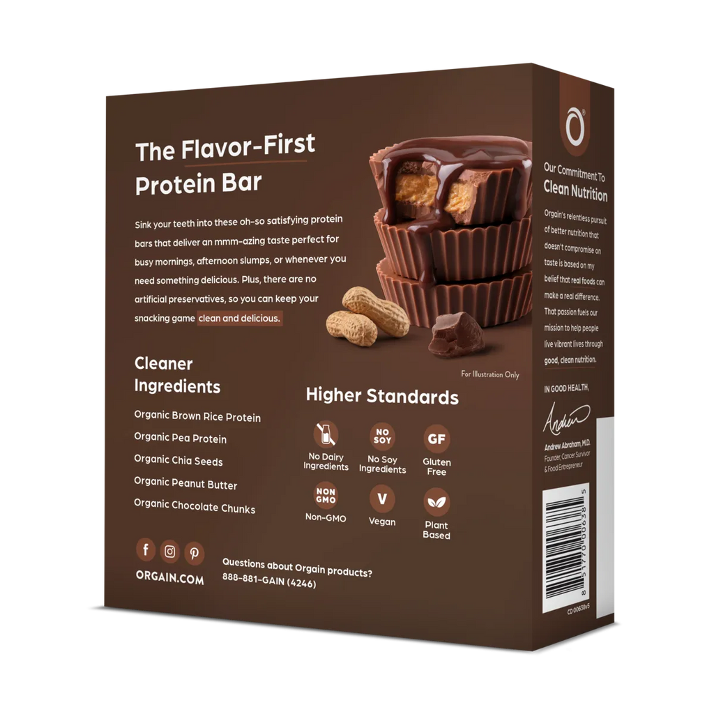 Barra de Proteína Orgánica Mantequilla de Maní y Trozos de Chocolate - Orgain